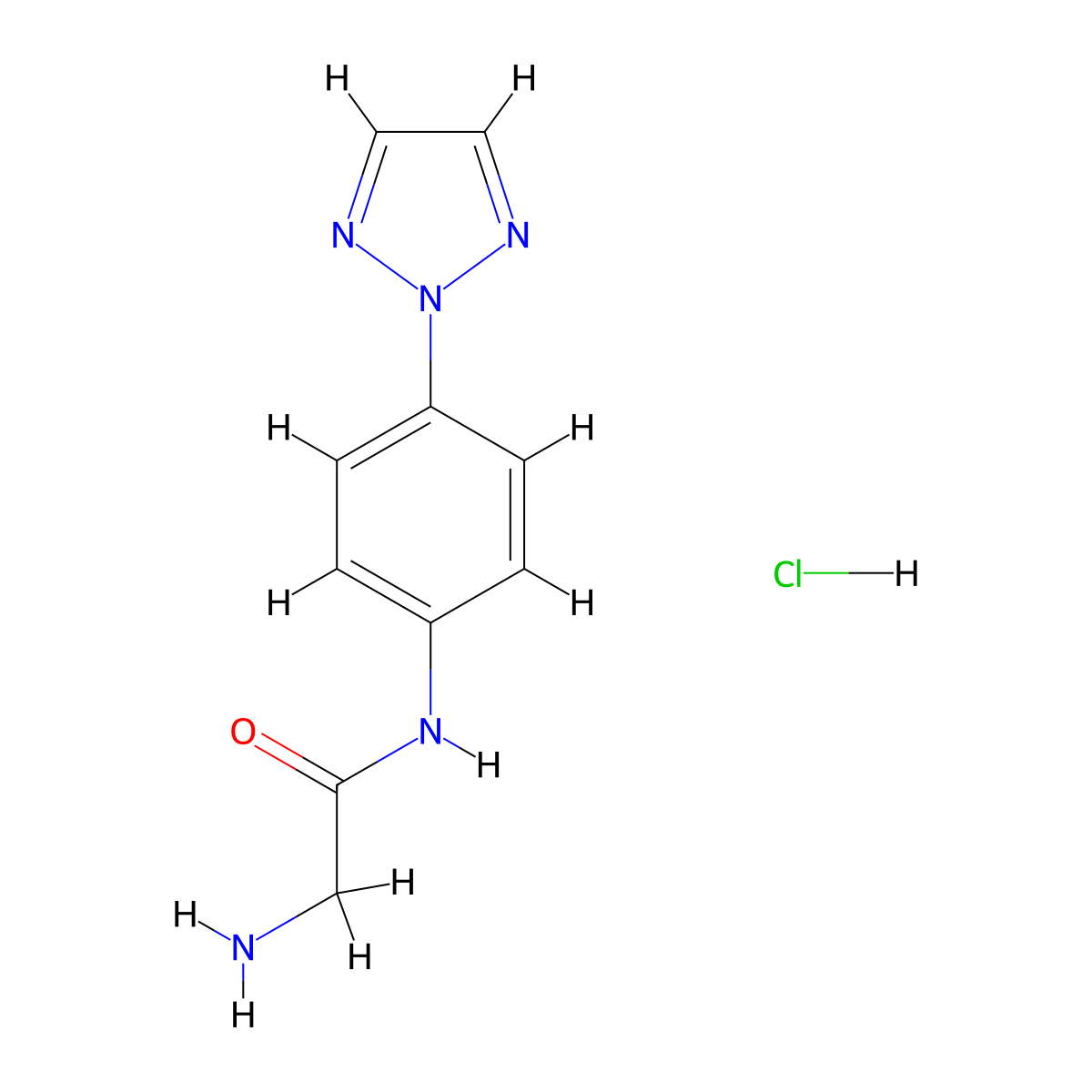 2-amino-N-[4-(2H-1,2,3-triazol-2-yl)phenyl]acetamide hydrochloride molecular structure, CAS 1240527-83-6