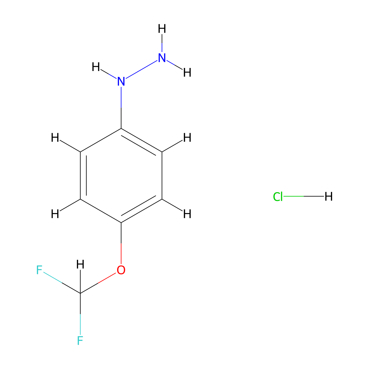 [4-(Difluoromethoxy)phenyl]hydrazine hydrochloride molecular structure, CAS 1240527-90-5