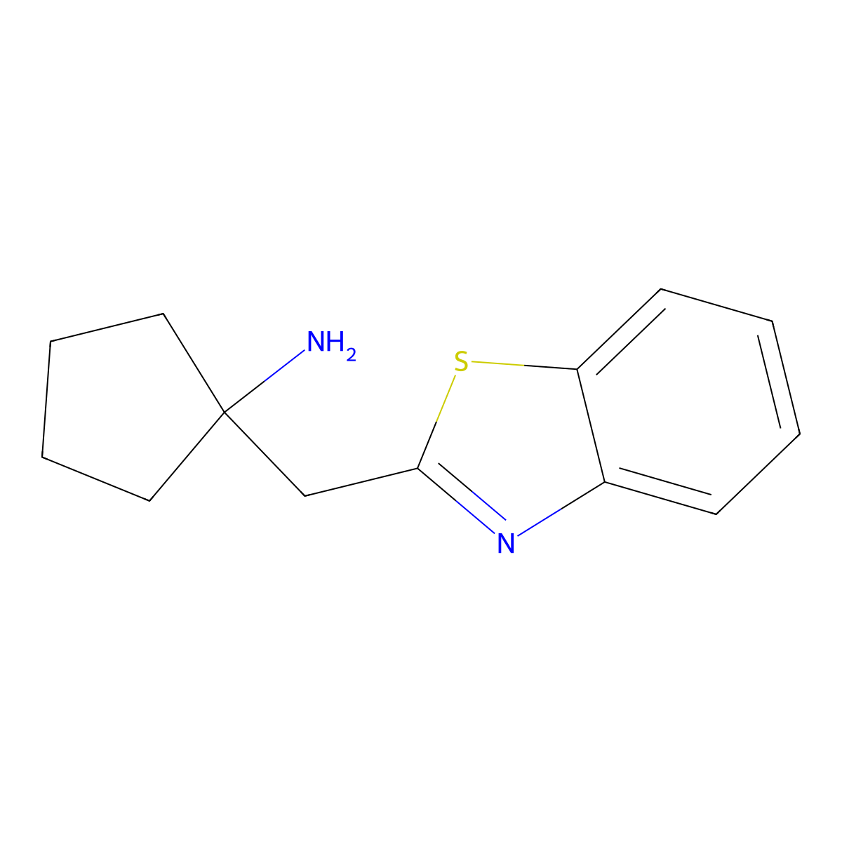 1-(1,3-Benzothiazol-2-ylmethyl)cyclopentan-1-amine molecular structure, CAS 1240527-95-0