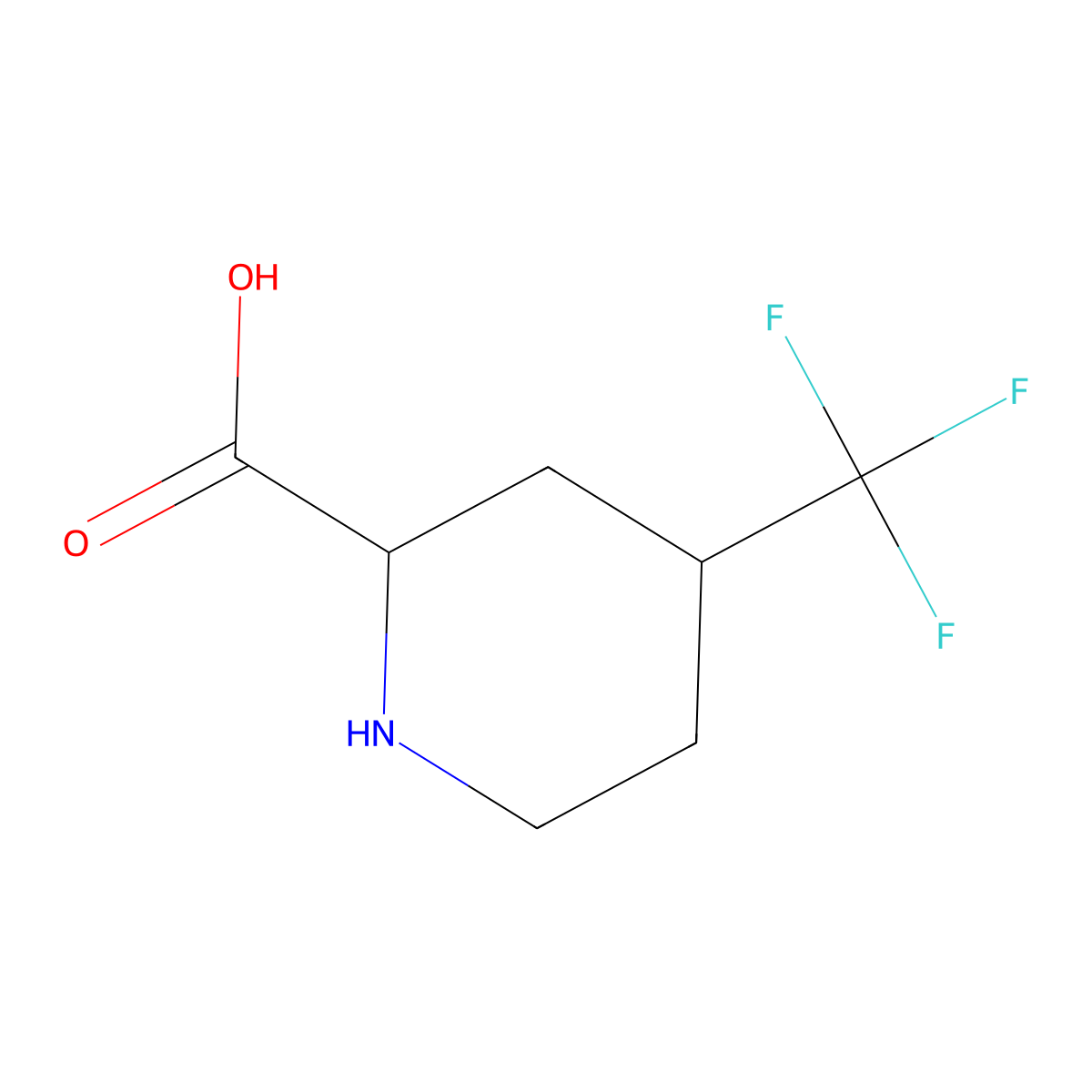 cis-4-(Trifluoromethyl)piperidine-2-carboxylic acid molecular structure, CAS 1240527-99-4