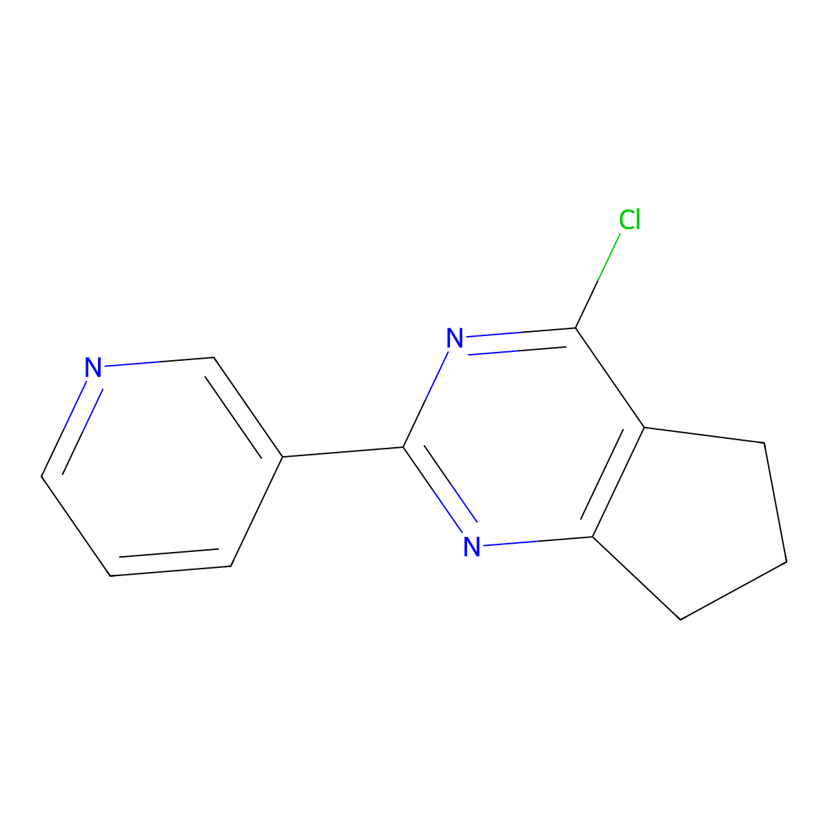 3-{4-chloro-5H,6H,7H-cyclopenta[d]pyrimidin-2-yl}pyridine molecular structure, CAS 1240528-01-1