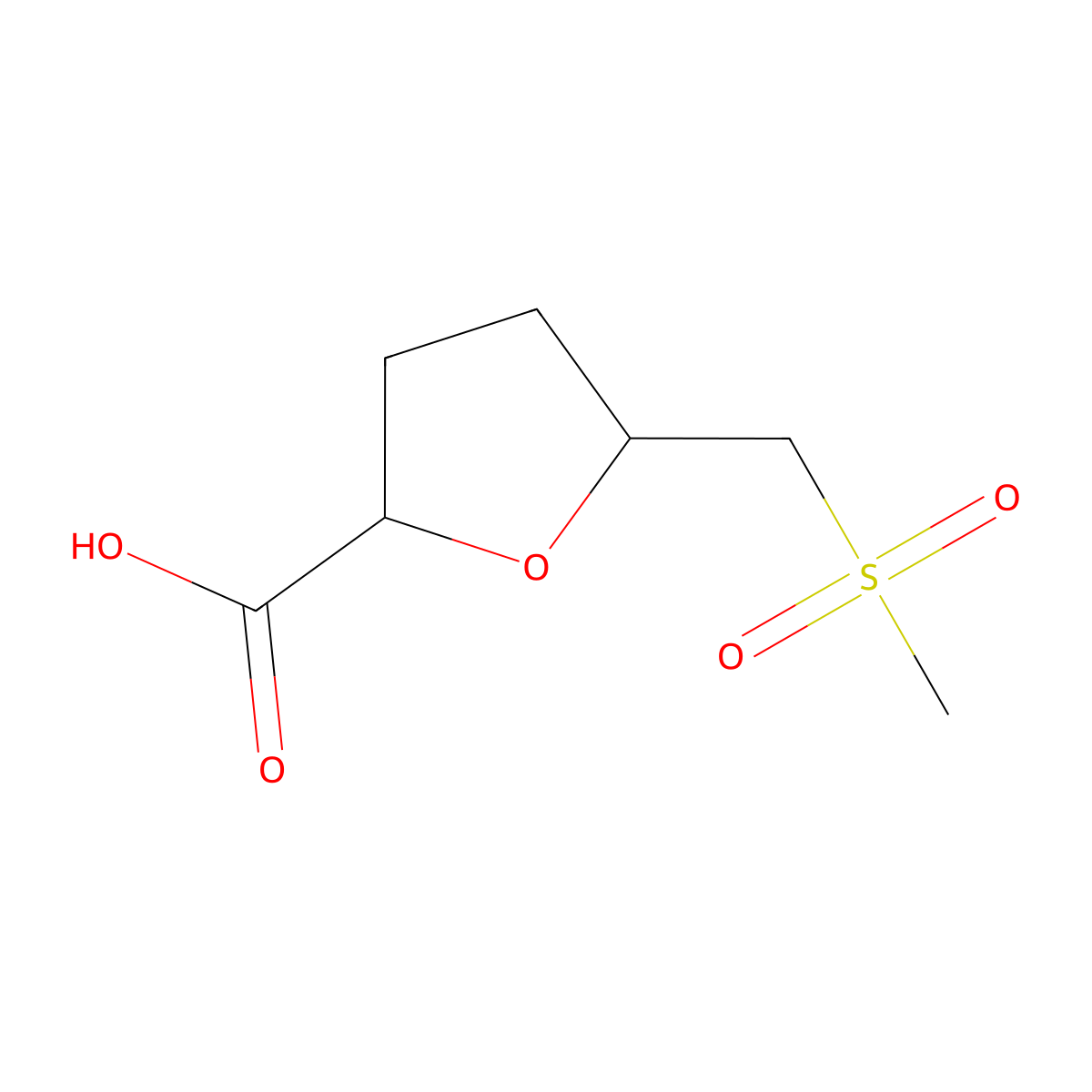 5-(Methanesulfonylmethyl)oxolane-2-carboxylic acid molecular structure, CAS 1240528-04-4