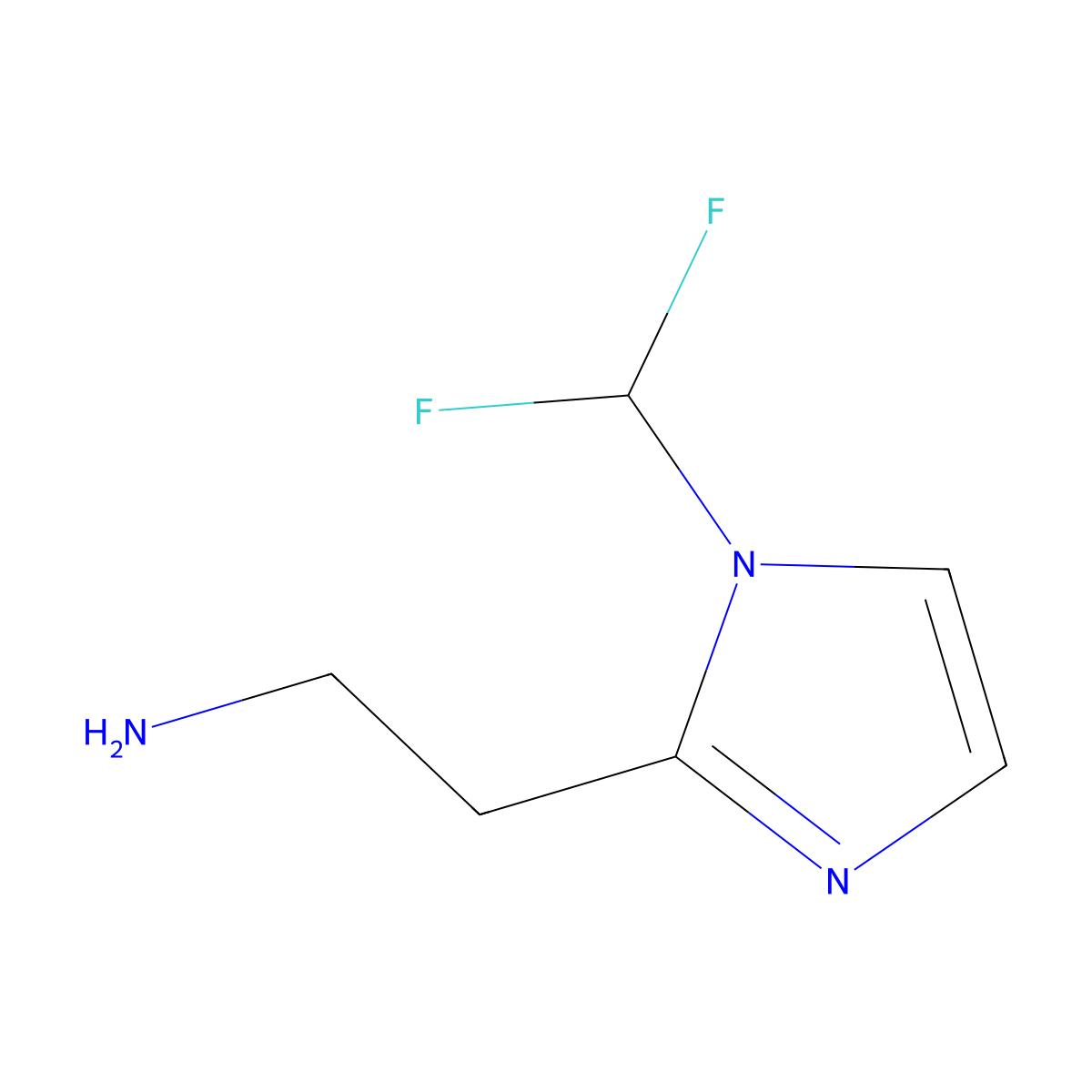 2-[1-(difluoromethyl)-1H-imidazol-2-yl]ethan-1-amine molecular structure, CAS 1240528-05-5