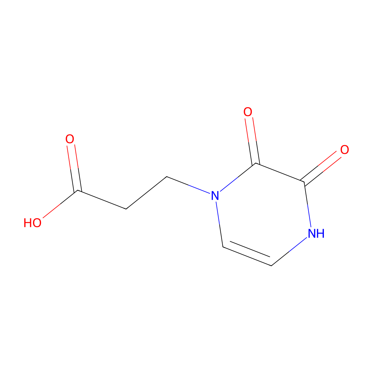 3,4-Dihydro-2,3-dioxo-1(2H)-pyrazinepropanoic acid molecular structure, CAS 1240528-06-6