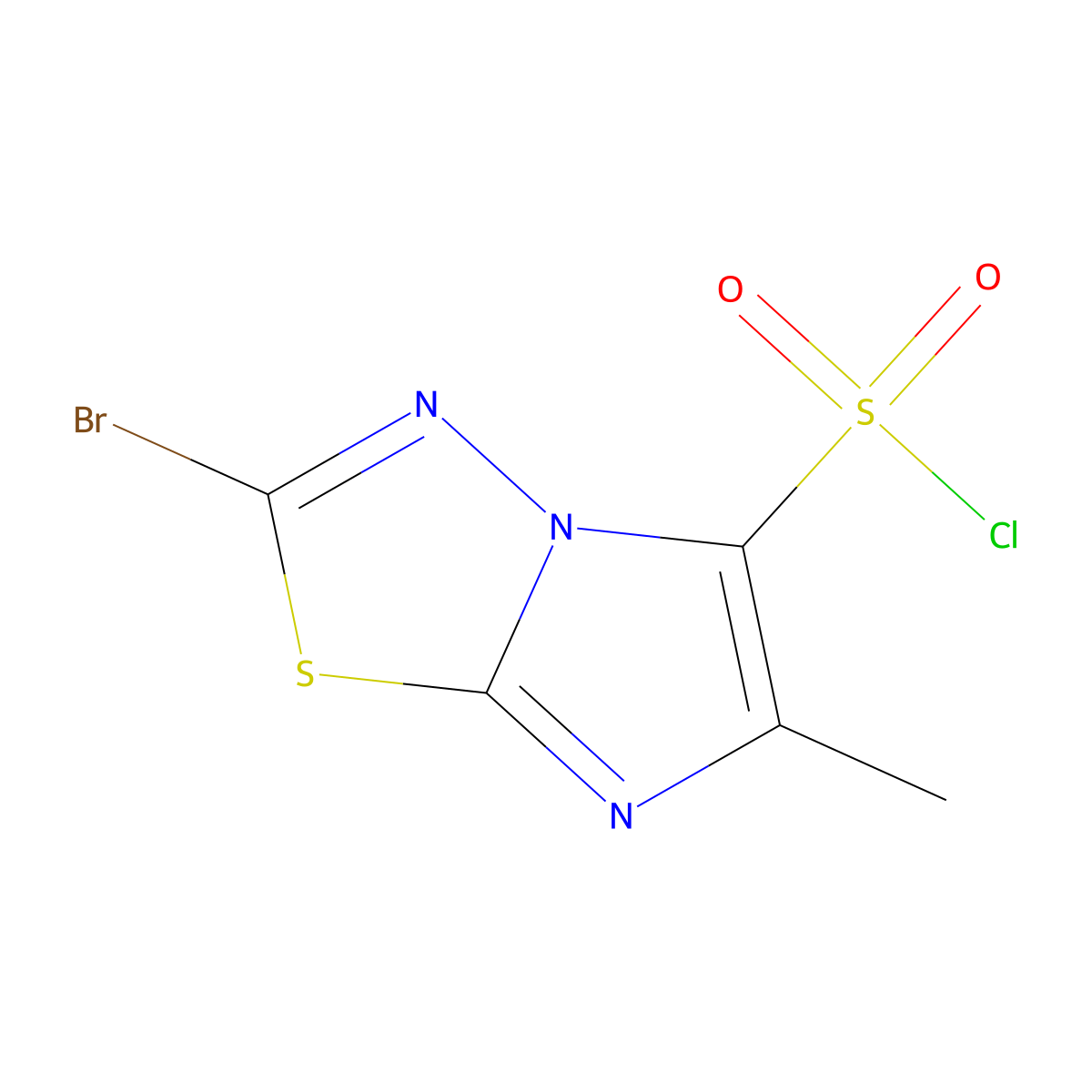 2-Bromo-6-methylimidazo[2,1-b][1,3,4]thiadiazole-5-sulfonyl chloride molecular structure, CAS 1240528-08-8
