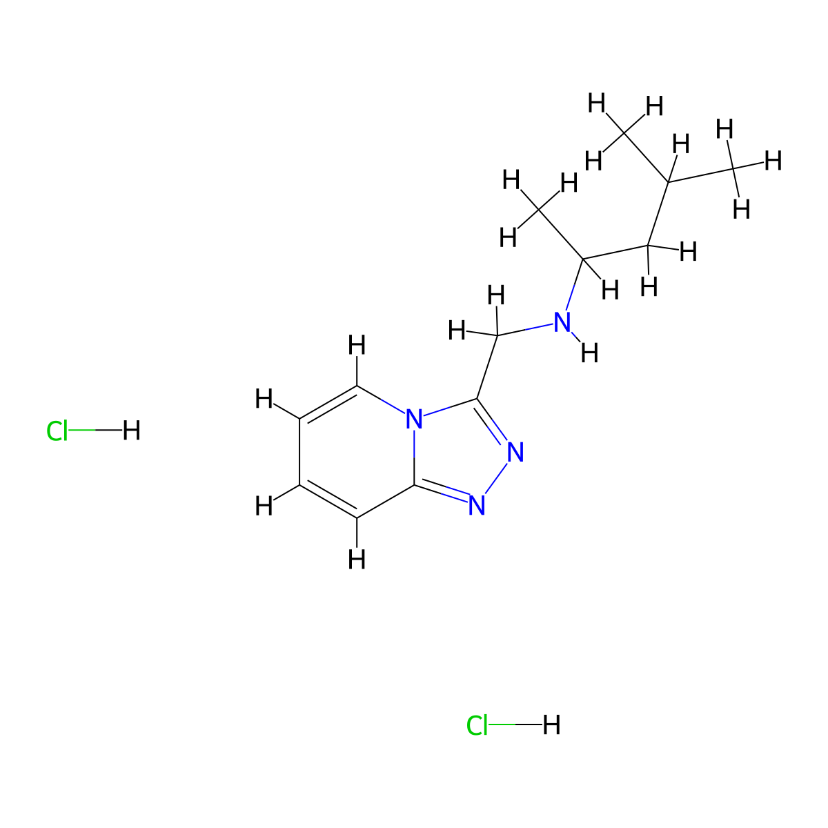 (4-Methylpentan-2-yl)({[1,2,4]triazolo[4,3-a]pyridin-3-ylmethyl})amine dihydrochloride molecular structure, CAS 1240528-12-4