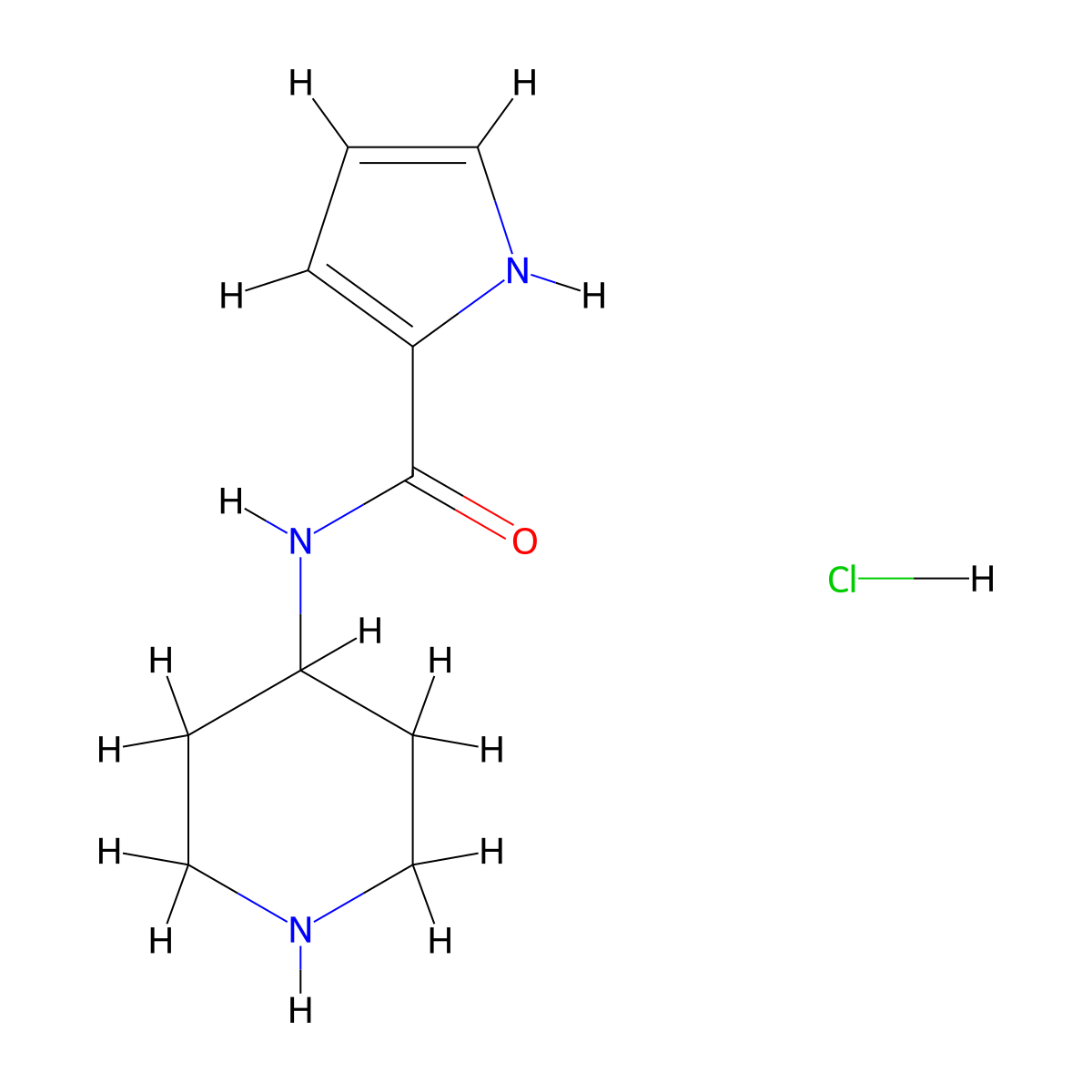 N-(piperidin-4-yl)-1H-pyrrole-2-carboxamide hydrochloride molecular structure, CAS 1240528-13-5