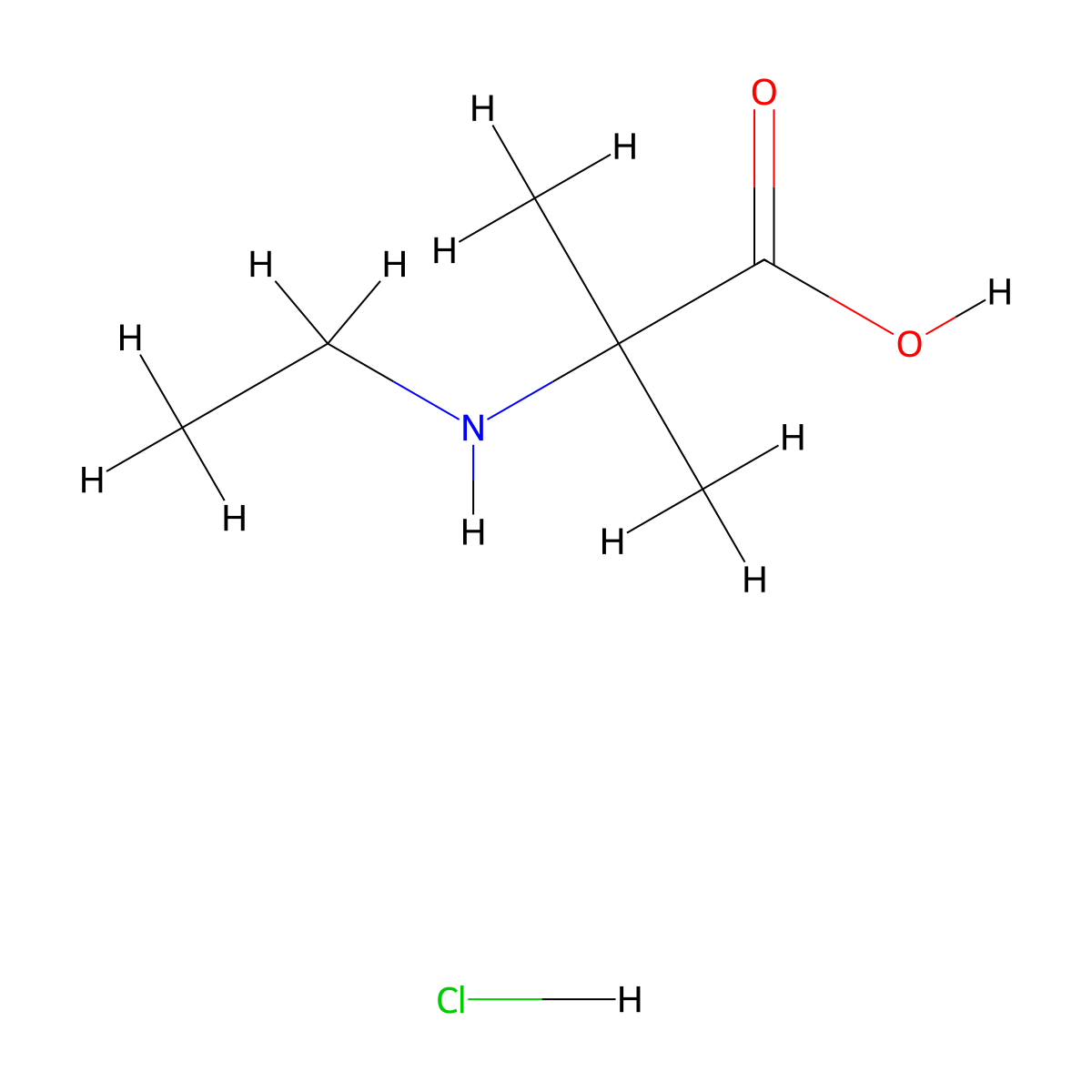 2-(Ethylamino)-2-methylpropanoic acid hydrochloride molecular structure, CAS 1240528-14-6
