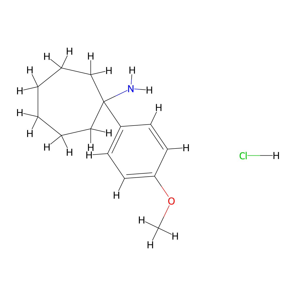 1-(4-Methoxyphenyl)cycloheptan-1-amine hydrochloride molecular structure, CAS 1240528-15-7