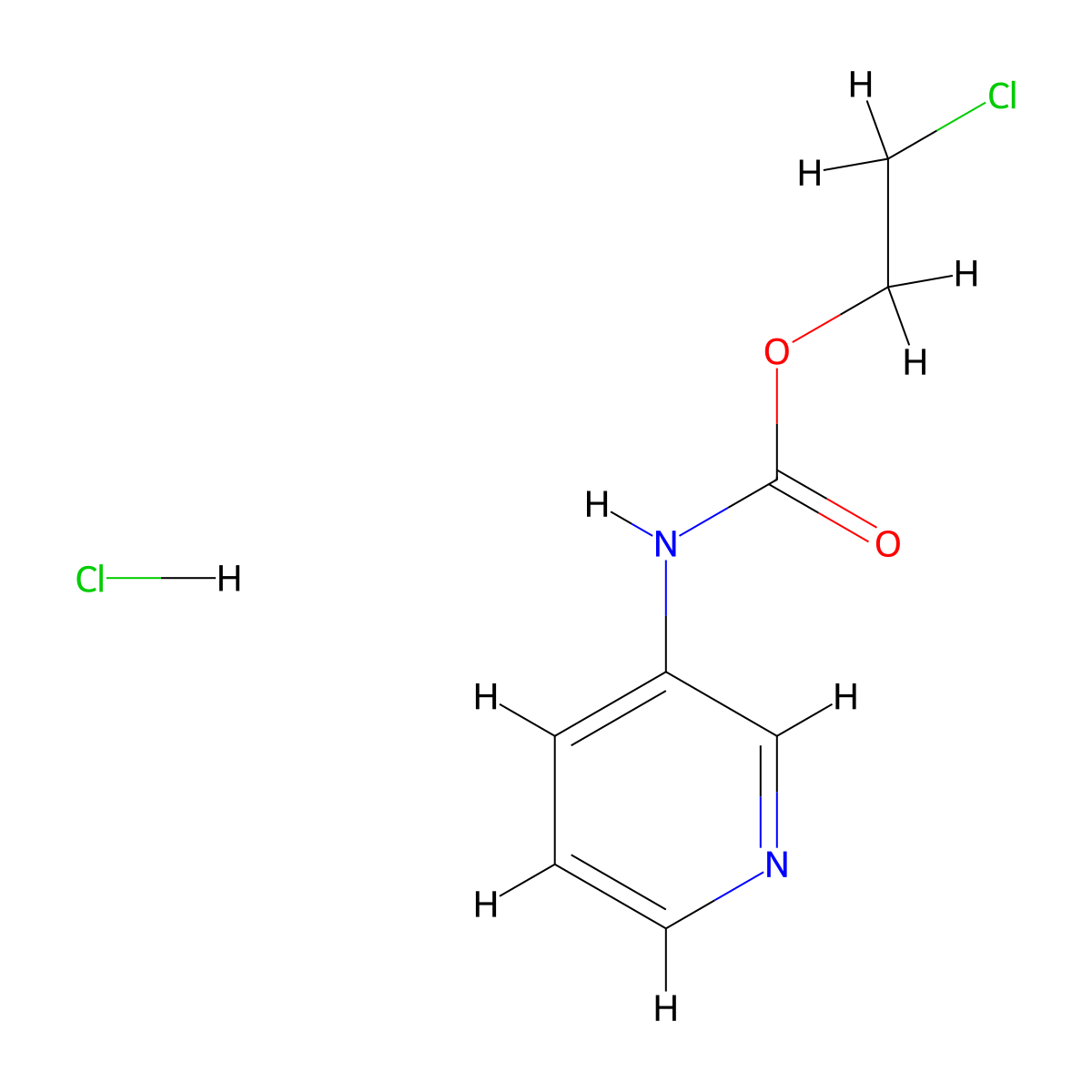 2-chloroethyl N-(pyridin-3-yl)carbamate hydrochloride molecular structure, CAS 1240528-21-5