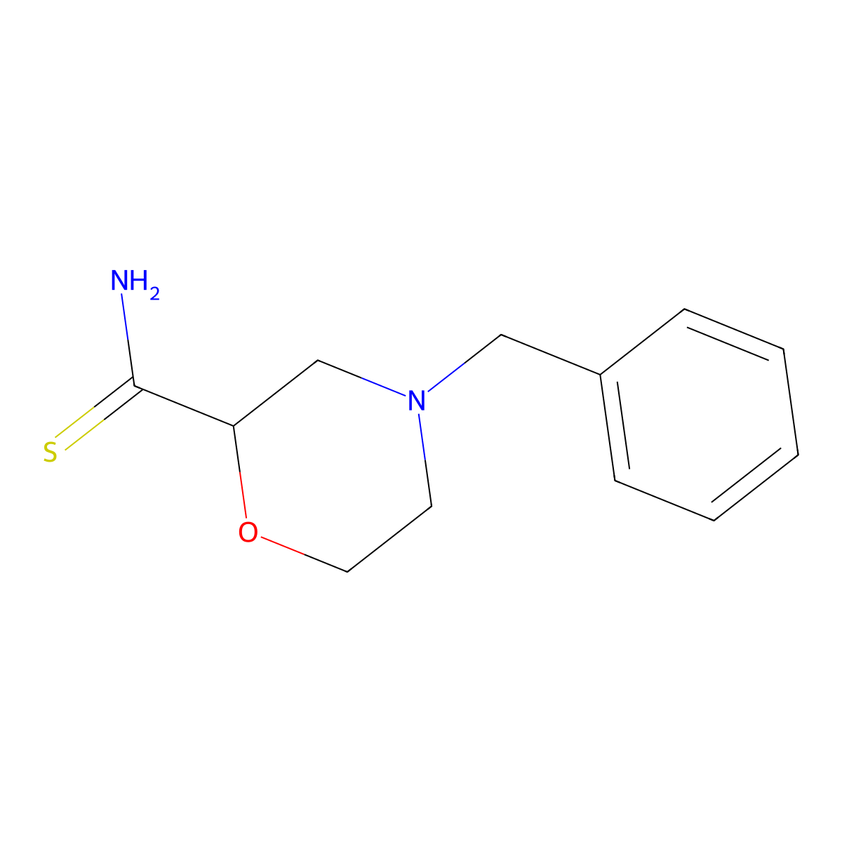 4-Benzylmorpholine-2-carbothioamide molecular structure, CAS 1240528-23-7