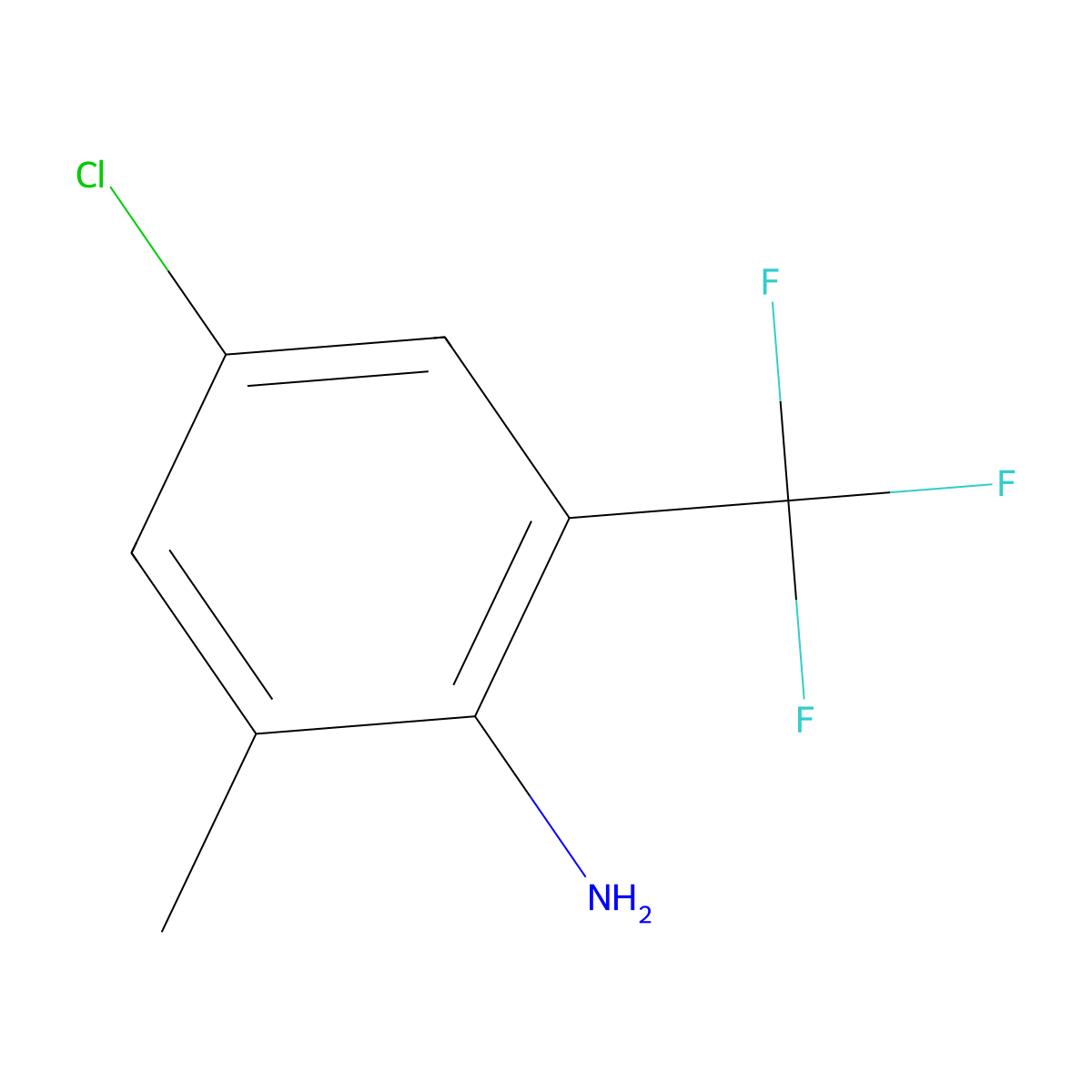 4-Chloro-2-methyl-6-(trifluoromethyl)aniline molecular structure, CAS 1240528-24-8