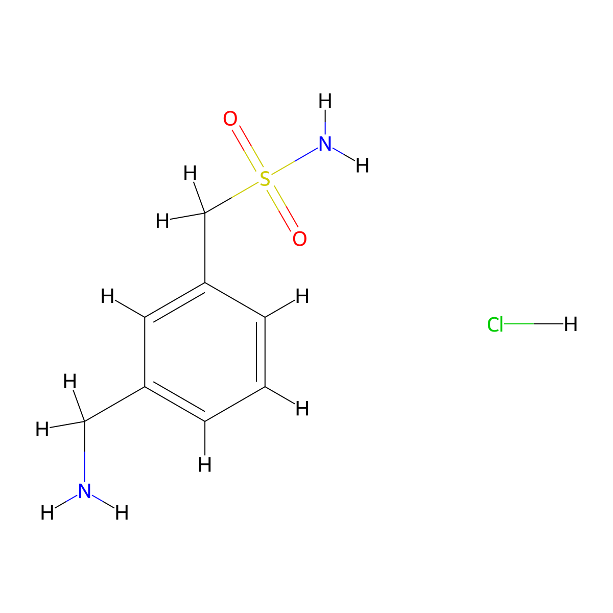 [3-(Aminomethyl)phenyl]methanesulfonamide hydrochloride molecular structure, CAS 1240528-29-3