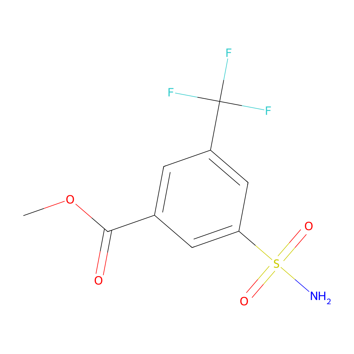 Methyl 3-sulfamoyl-5-(trifluoromethyl)benzoate molecular structure, CAS 1240528-31-7