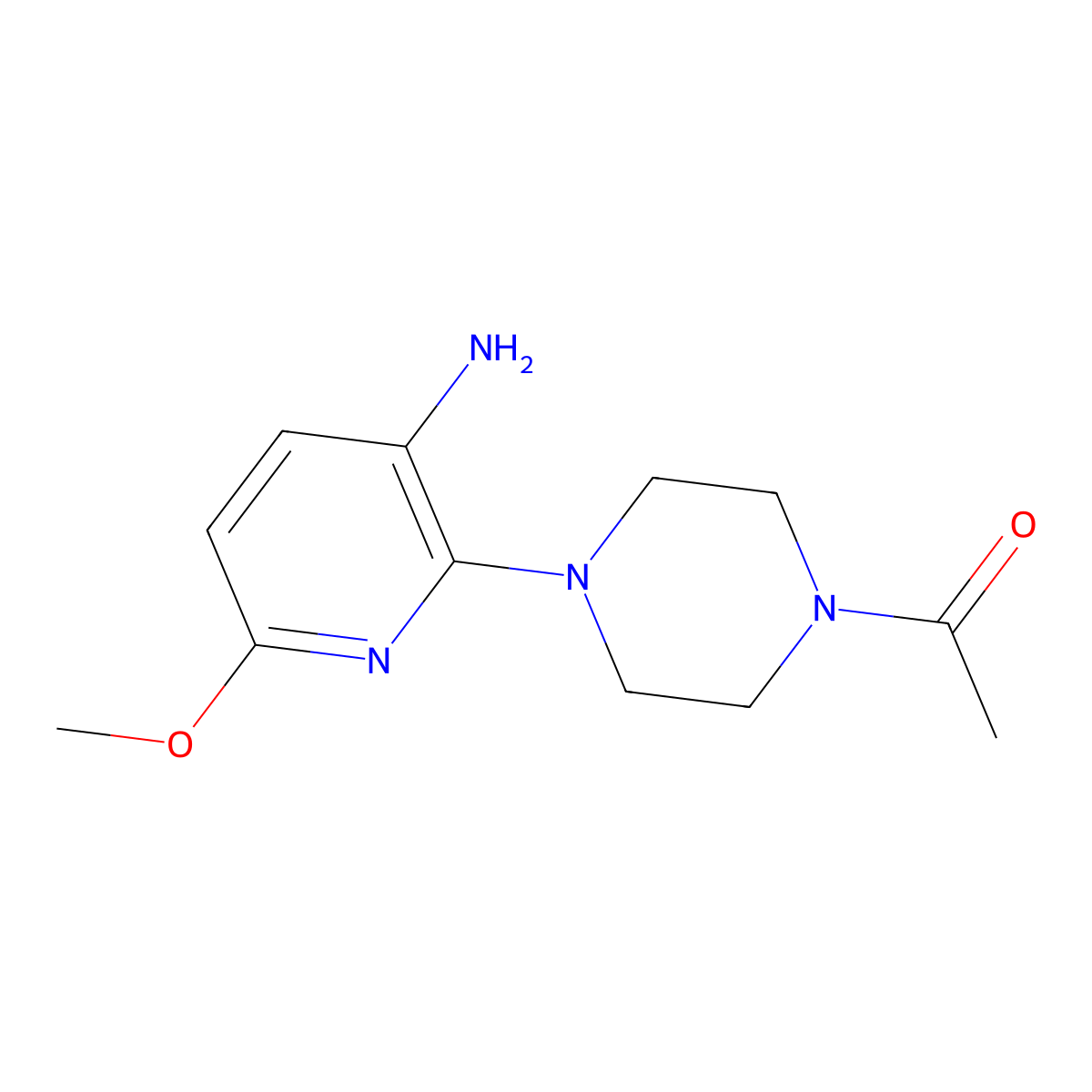 1-[4-(3-Amino-6-methoxypyridin-2-yl)piperazin-1-yl]ethan-1-one molecular structure, CAS 1240528-33-9
