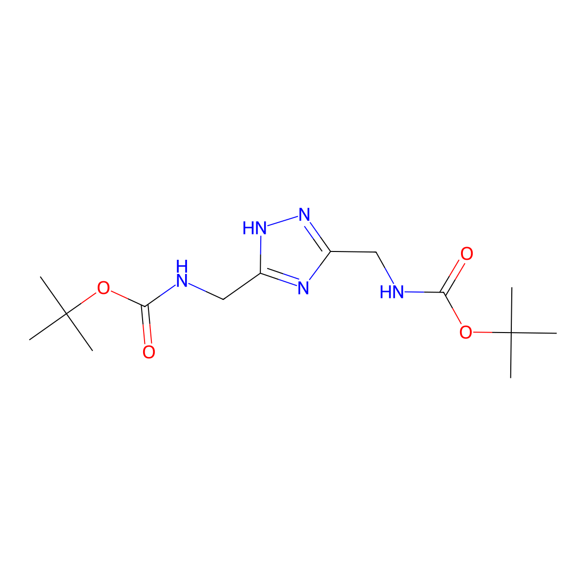 tert-butyl N-{[5-({[(tert-butoxy)carbonyl]amino}methyl)-4H-1,2,4-triazol-3-yl]methyl}carbamate molecular structure, CAS 1240528-36-2