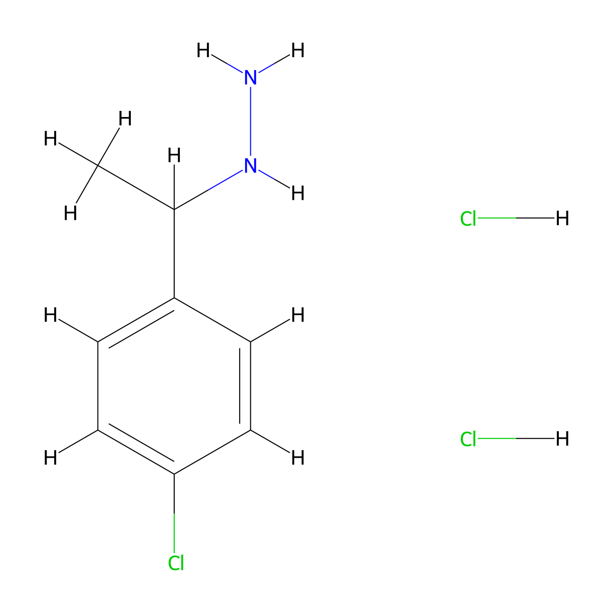 [1-(4-Chlorophenyl)ethyl]hydrazine dihydrochloride molecular structure, CAS 1240528-37-3