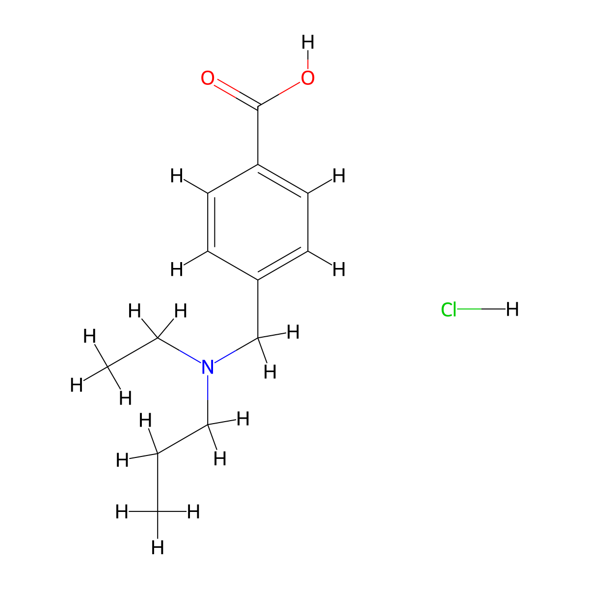 4-{[Ethyl(propyl)amino]methyl}benzoic acid hydrochloride molecular structure, CAS 1240528-43-1