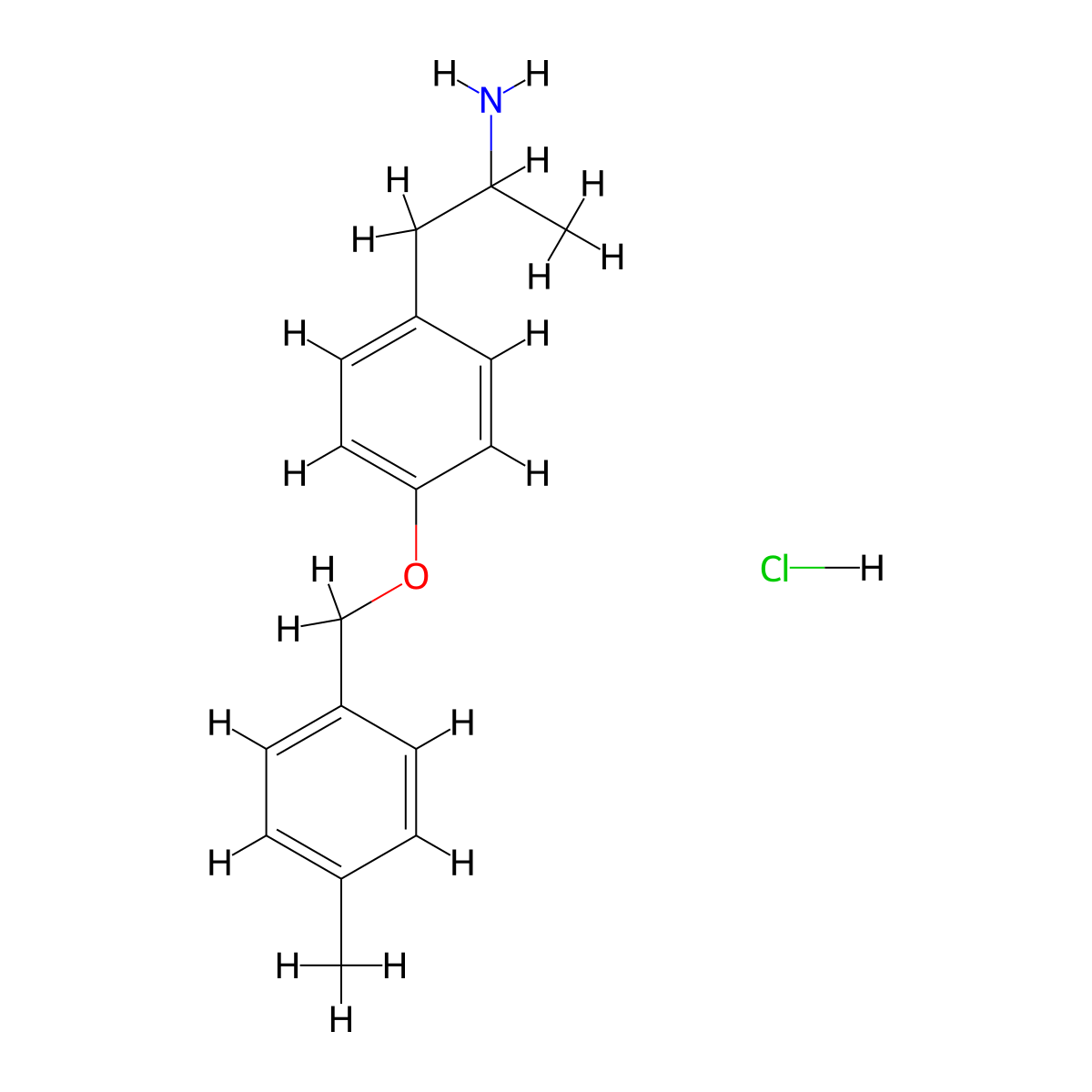 1-{4-[(4-Methylphenyl)methoxy]phenyl}propan-2-amine hydrochloride molecular structure, CAS 1240528-44-2