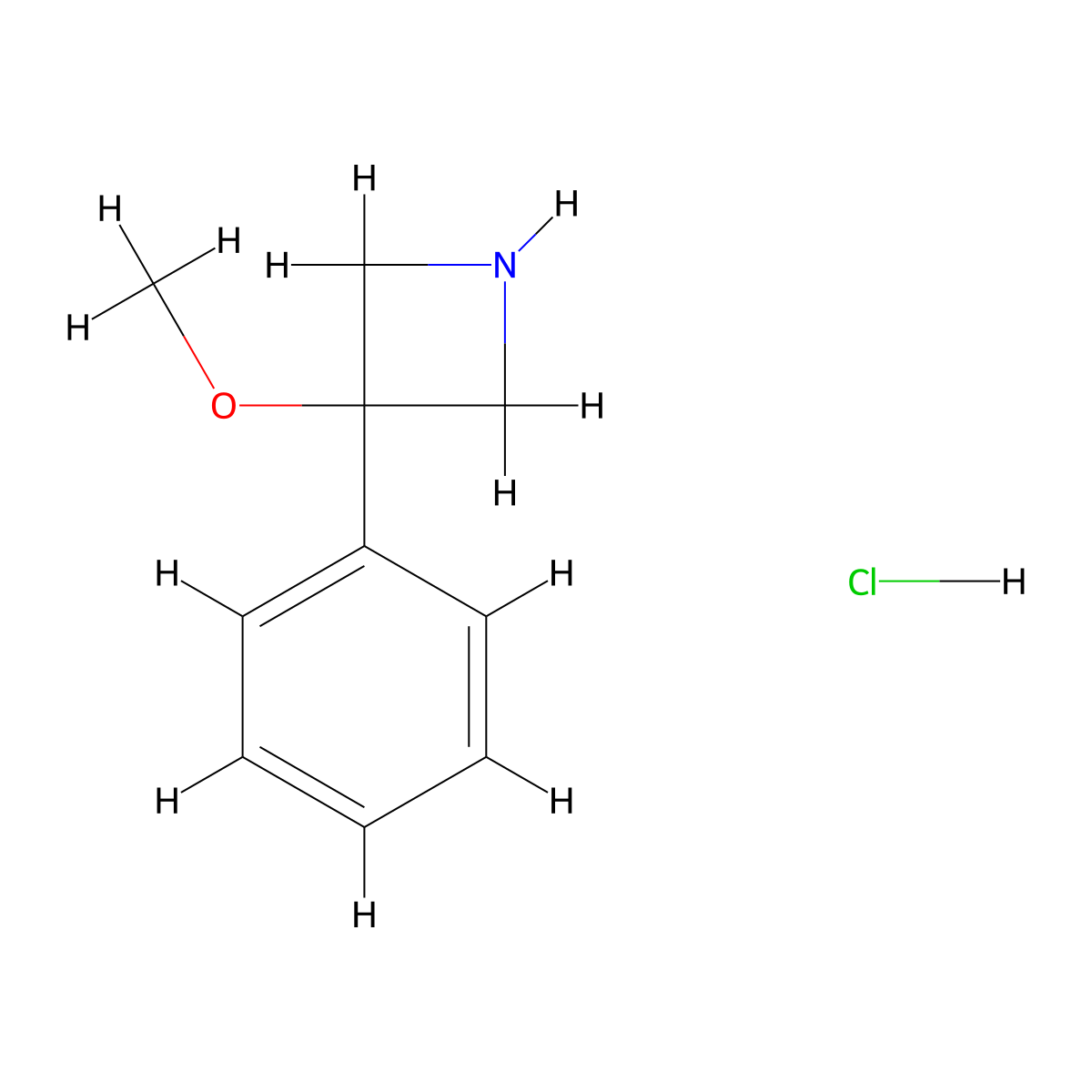 3-Methoxy-3-phenylazetidine hydrochloride molecular structure, CAS 1240528-45-3