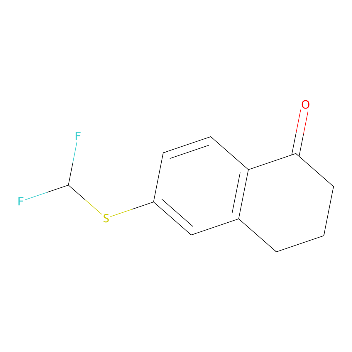 6-[(Difluoromethyl)sulfanyl]-1,2,3,4-tetrahydronaphthalen-1-one molecular structure, CAS 1240528-46-4