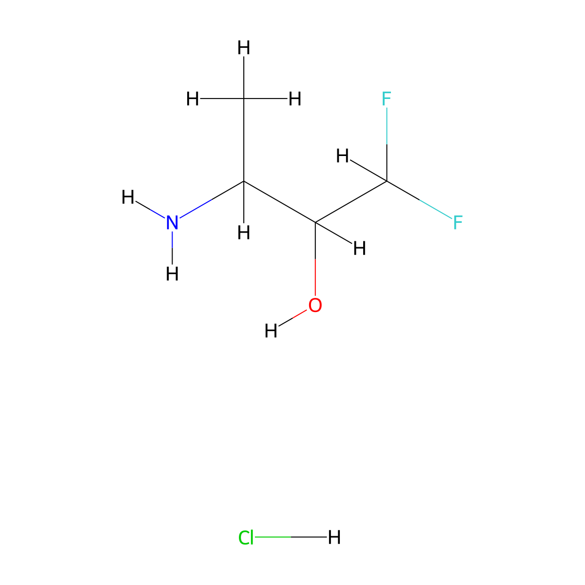 3-Amino-1,1-difluorobutan-2-ol hydrochloride molecular structure, CAS 1240528-47-5