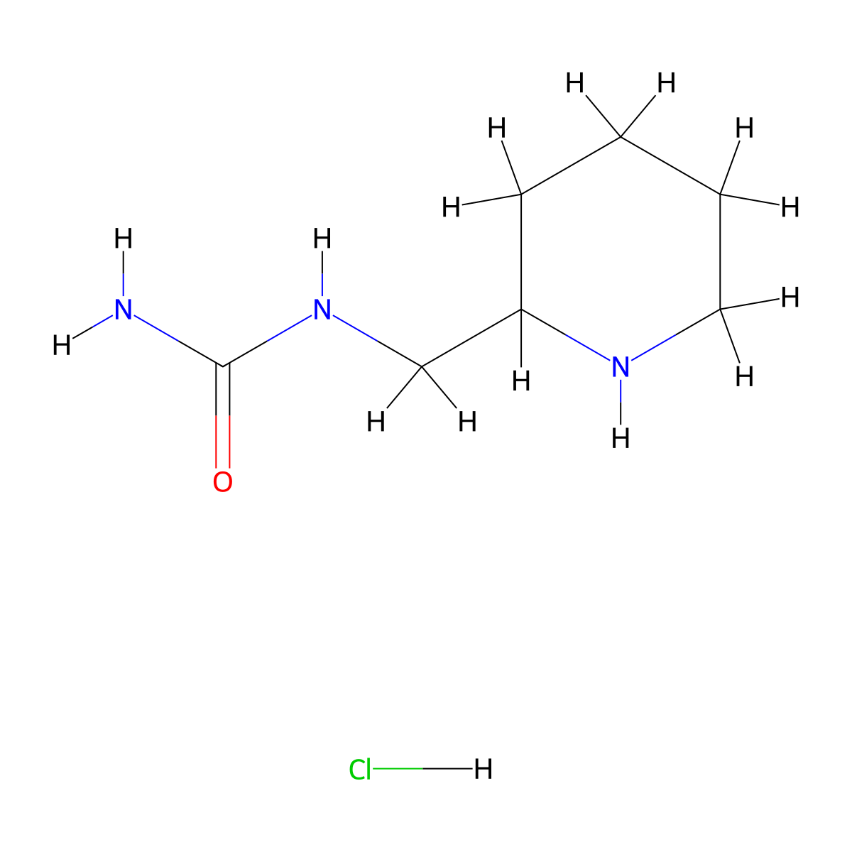 (Piperidin-2-ylmethyl)urea hydrochloride molecular structure, CAS 1240528-49-7