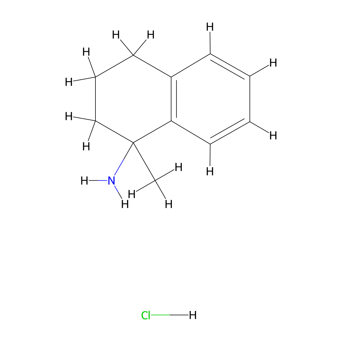 1-Methyl-1,2,3,4-tetrahydronaphthalen-1-amine hydrochloride molecular structure, CAS 1240528-50-0
