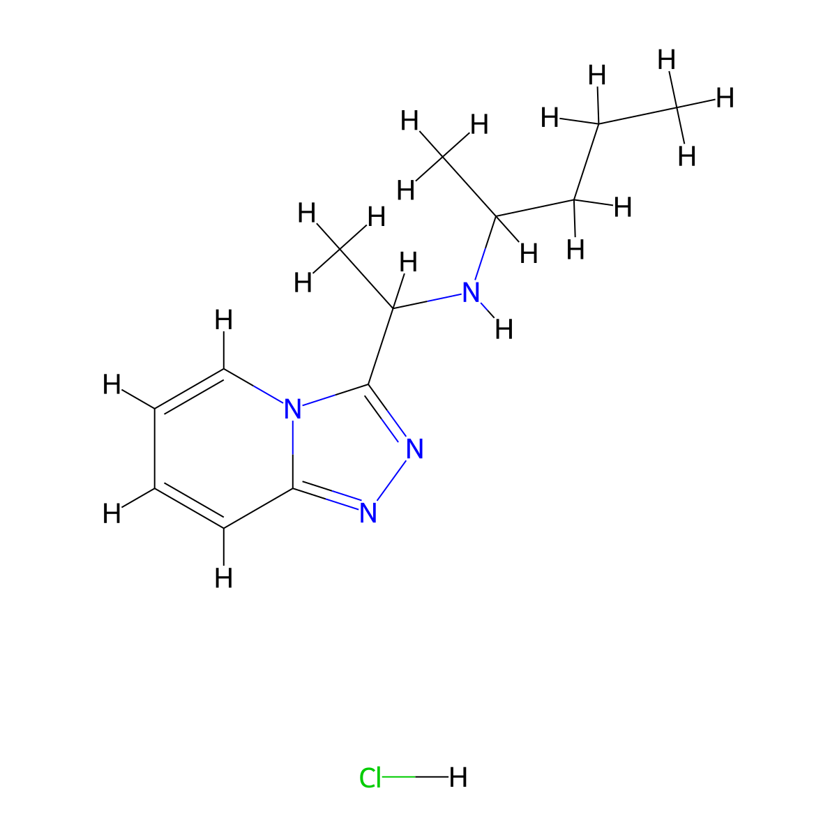 (Pentan-2-yl)(1-{[1,2,4]triazolo[4,3-a]pyridin-3-yl}ethyl)amine hydrochloride molecular structure, CAS 1240528-58-8