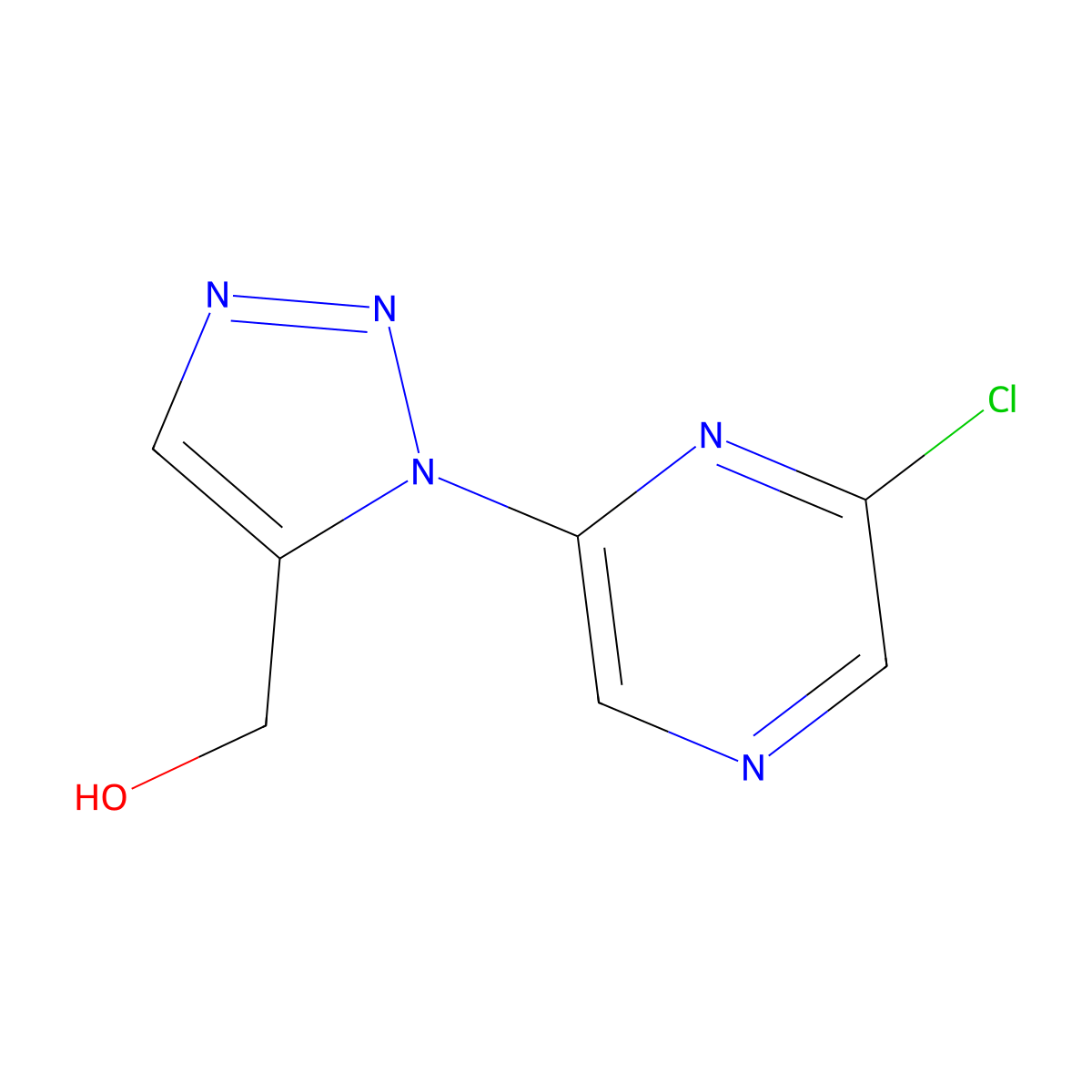[1-(6-chloropyrazin-2-yl)-1H-1,2,3-triazol-5-yl]methanol molecular structure, CAS 1240528-59-9