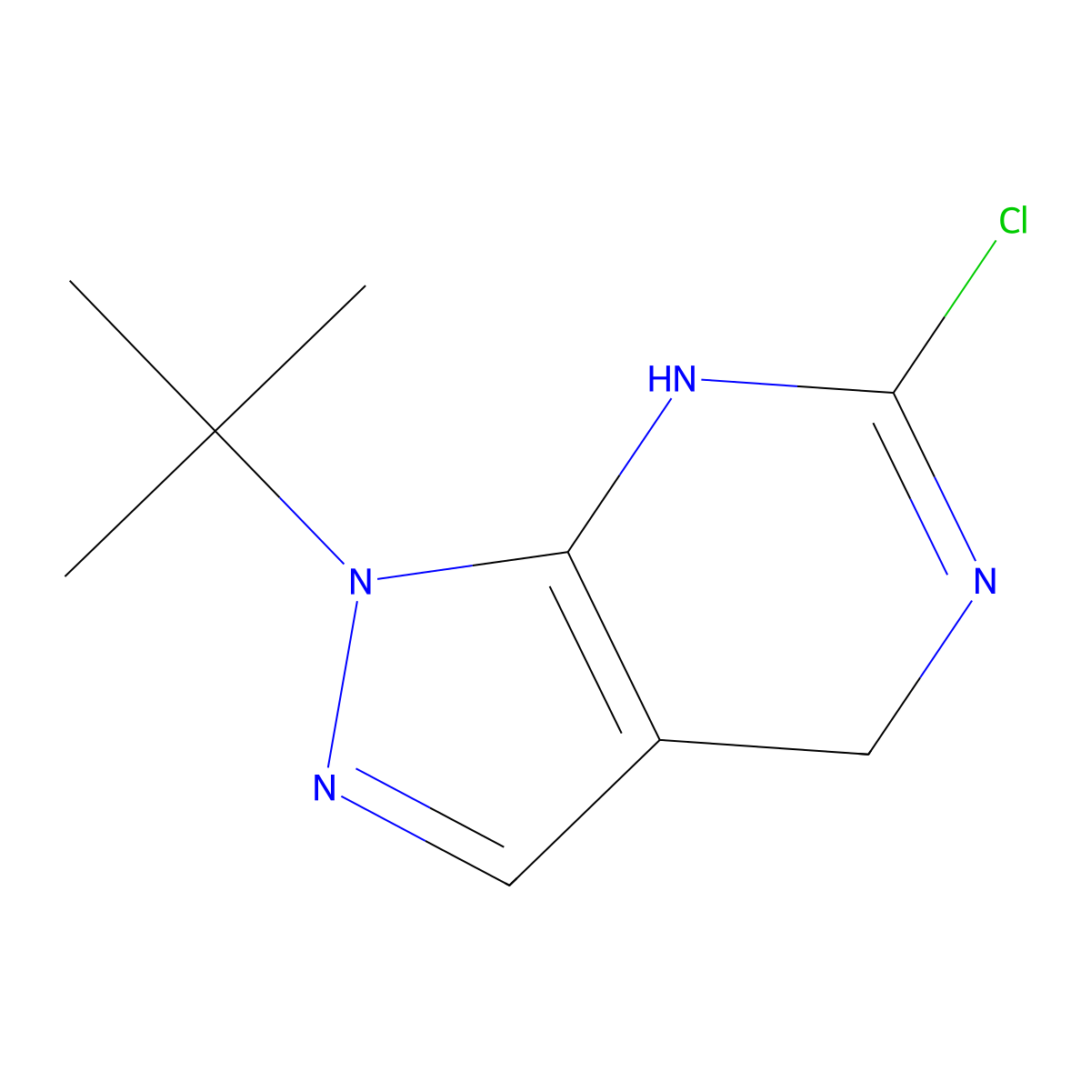 1-tert-butyl-6-chloro-1H,4H,5H-pyrazolo[3,4-d]pyrimidine molecular structure, CAS 1240528-60-2