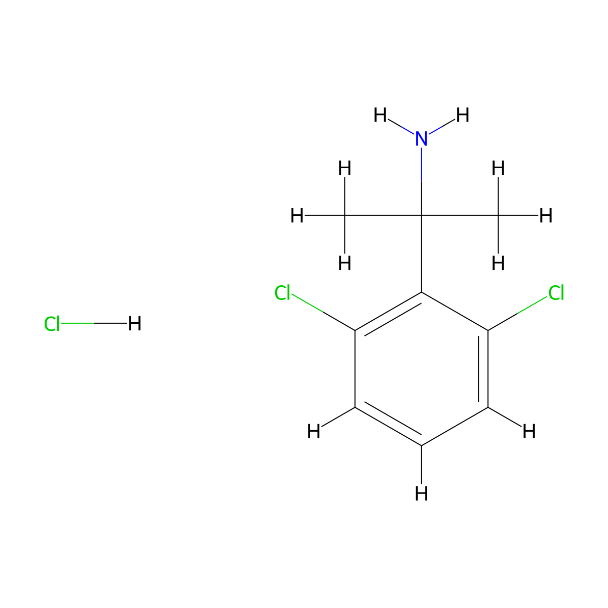 2-(2,6-Dichlorophenyl)propan-2-amine hydrochloride molecular structure, CAS 1240528-65-7