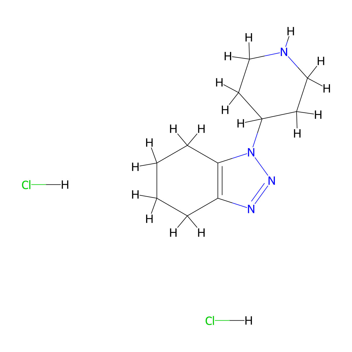 1-(piperidin-4-yl)-4,5,6,7-tetrahydro-1H-1,2,3-benzotriazole dihydrochloride molecular structure, CAS 1240528-66-8