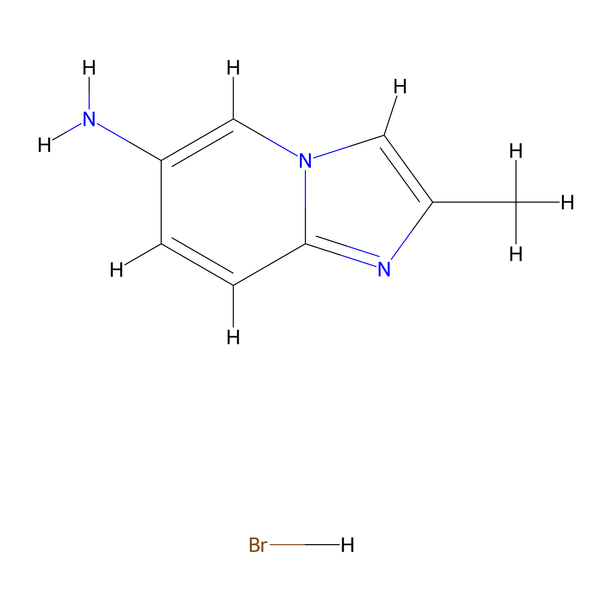 2-Methylimidazo(1,2-a)pyridin-6-amine hydrobromide molecular structure, CAS 1240528-67-9