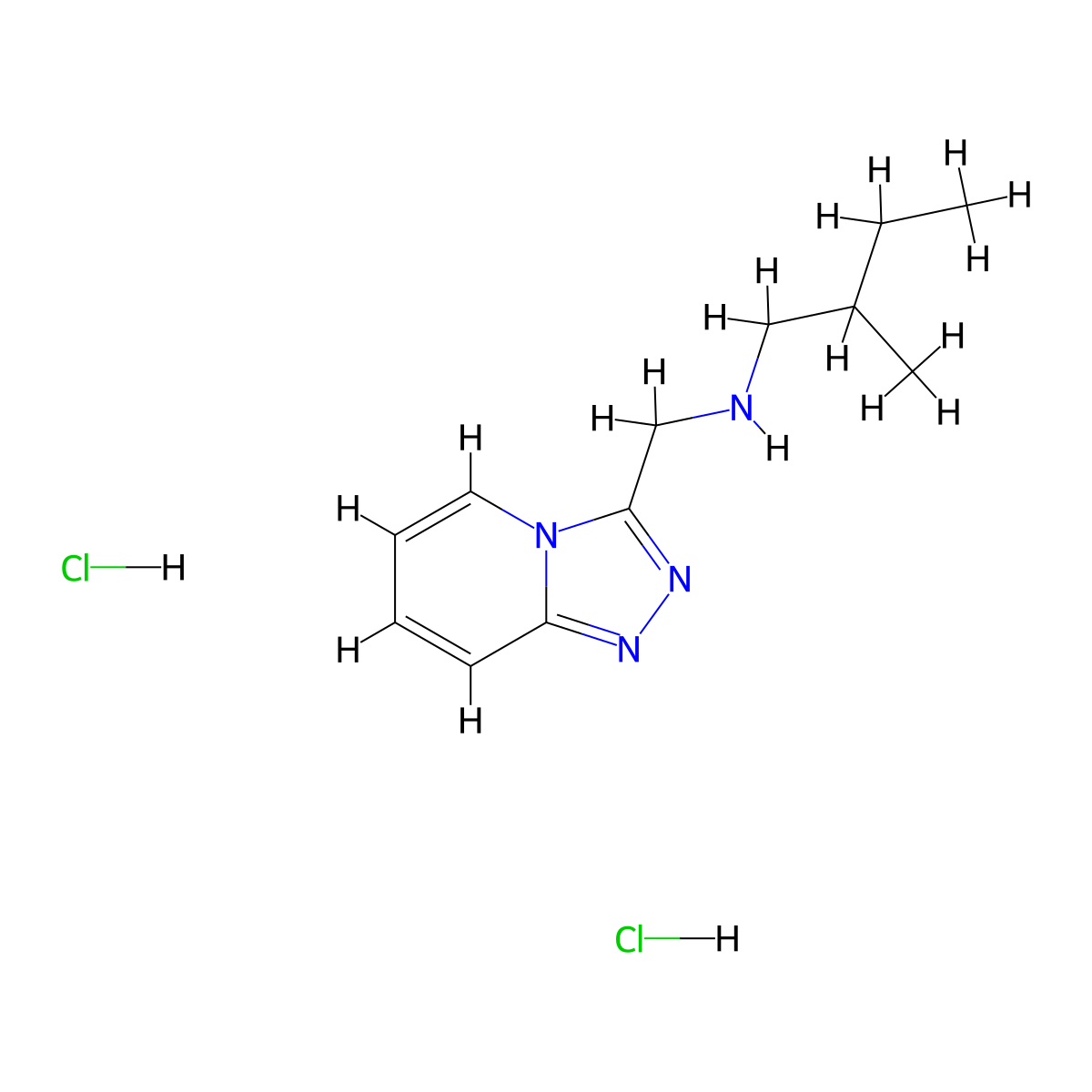 (2-Methylbutyl)({[1,2,4]triazolo[4,3-a]pyridin-3-yl}methyl)amine dihydrochloride molecular structure, CAS 1240528-75-9
