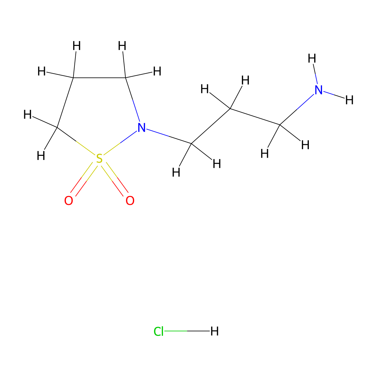 2-(3-Aminopropyl)-1$l^{6},2-thiazolidine-1,1-dione hydrochloride molecular structure, CAS 1240528-77-1