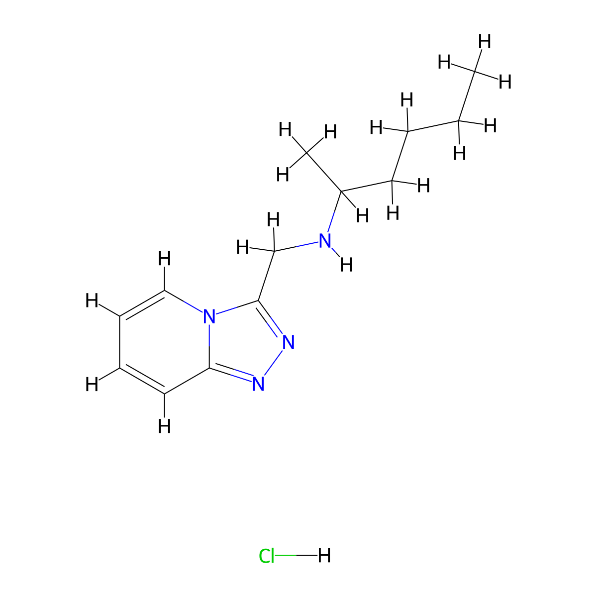 (Hexan-2-yl)({[1,2,4]triazolo[4,3-a]pyridin-3-ylmethyl})amine hydrochloride molecular structure, CAS 1240528-78-2