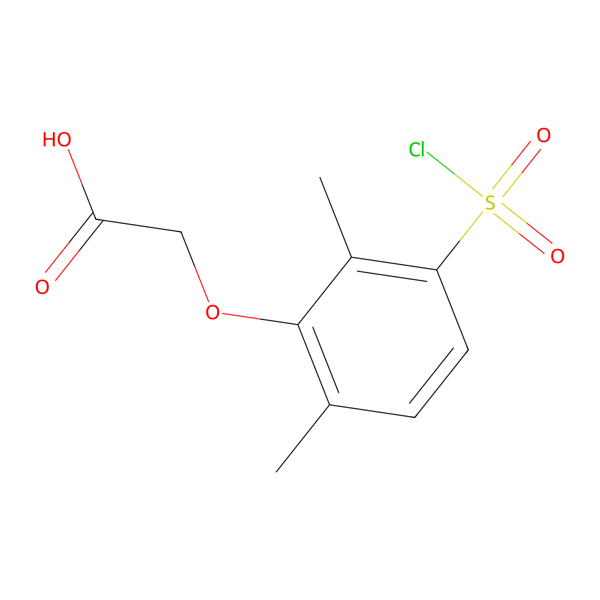 2-[3-(Chlorosulfonyl)-2,6-dimethylphenoxy]acetic acid molecular structure, CAS 1240528-80-6