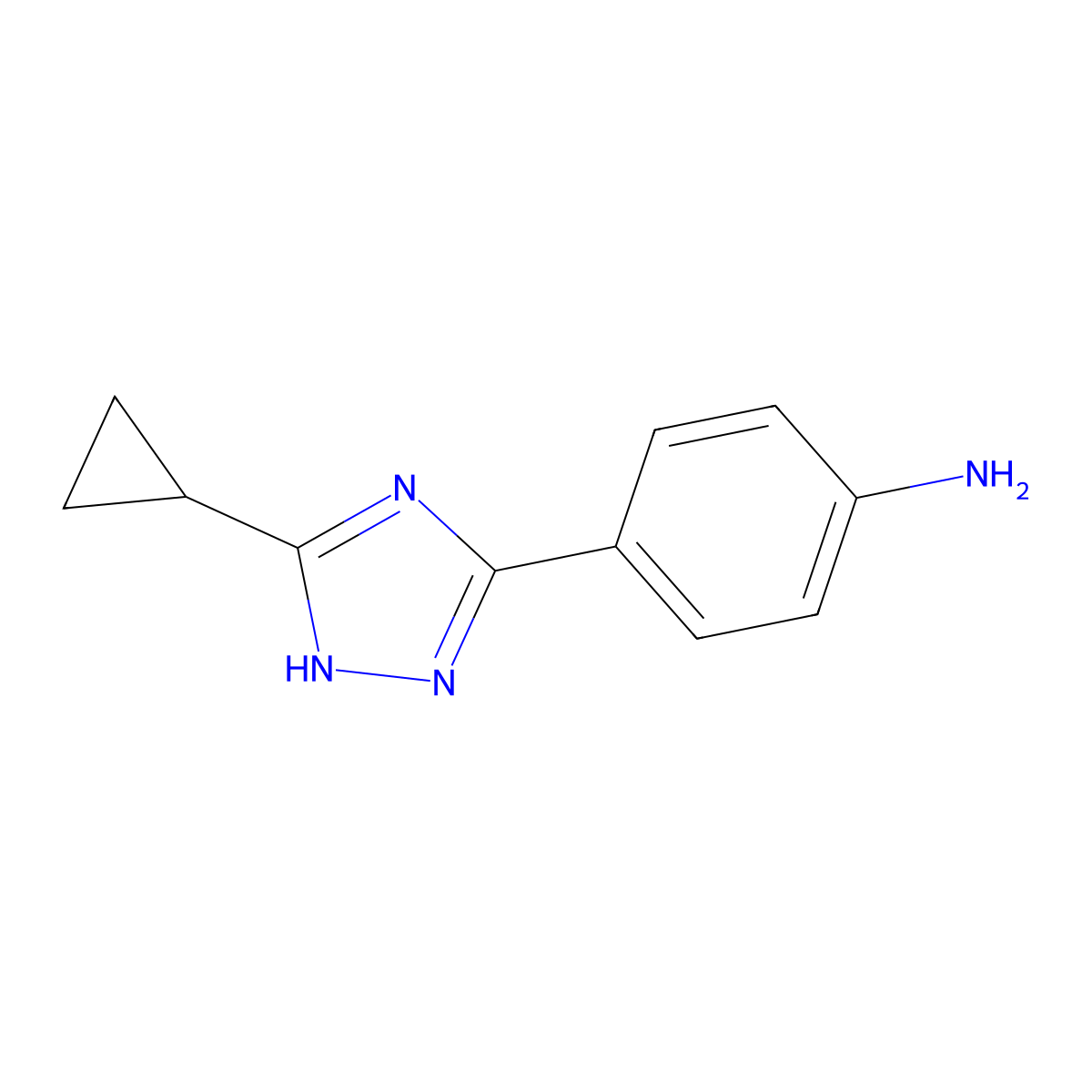 4-(3-cyclopropyl-1H-1,2,4-triazol-5-yl)aniline molecular structure, CAS 1240528-81-7