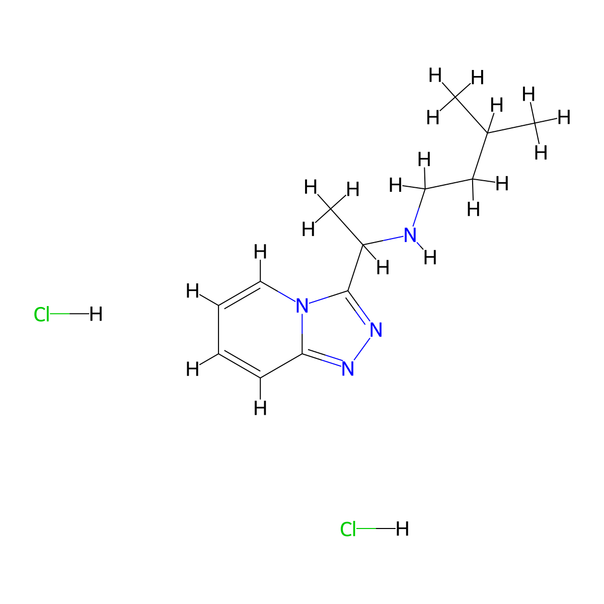 (3-Methylbutyl)(1-{[1,2,4]triazolo[4,3-a]pyridin-3-yl}ethyl)amine dihydrochloride molecular structure, CAS 1240528-85-1