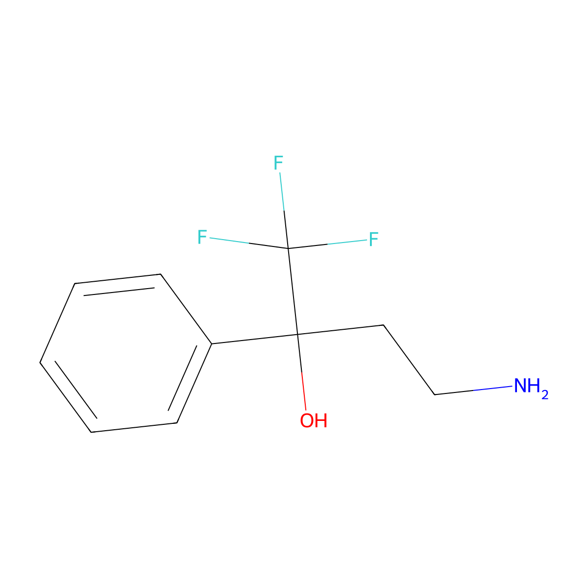 4-Amino-1,1,1-trifluoro-2-phenylbutan-2-ol molecular structure, CAS 1240528-87-3