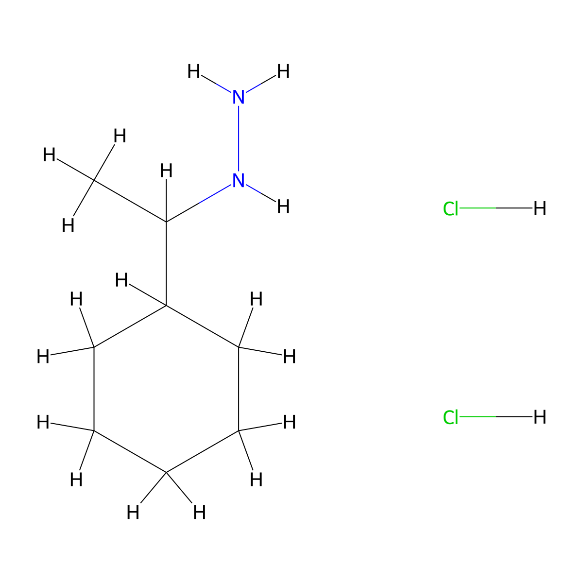 (1-Cyclohexylethyl)hydrazine dihydrochloride molecular structure, CAS 1240528-89-5