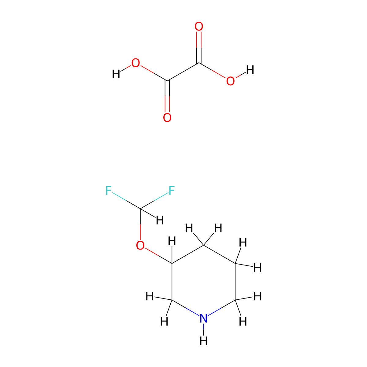 3-(Difluoromethoxy)piperidine; oxalic acid molecular structure, CAS 1240528-92-0