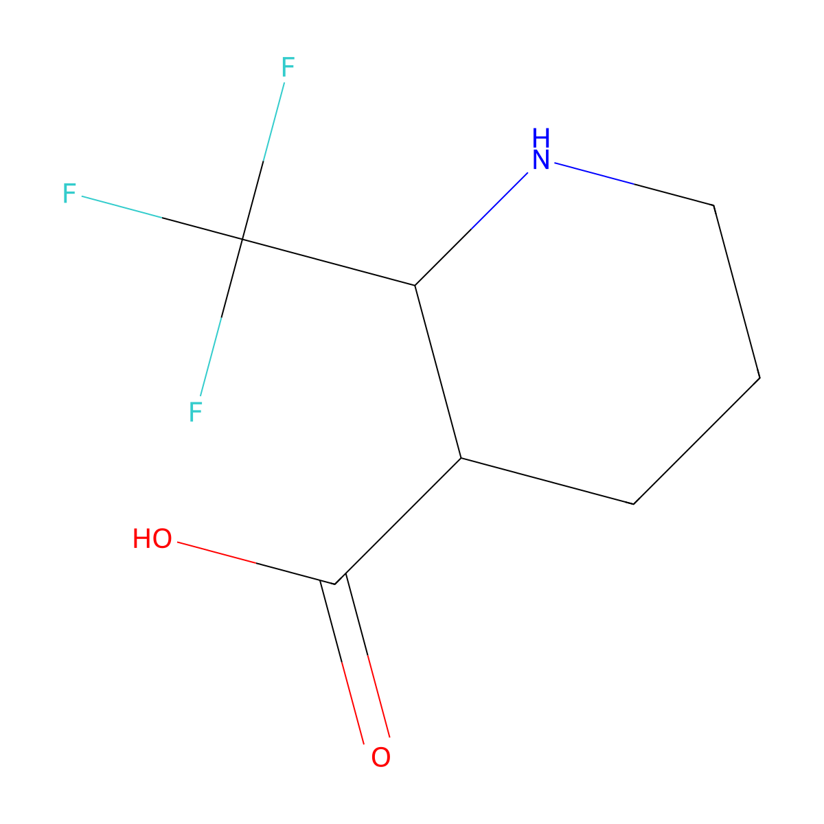 2-(Trifluoromethyl)piperidine-3-carboxylic acid molecular structure, CAS 1240528-93-1