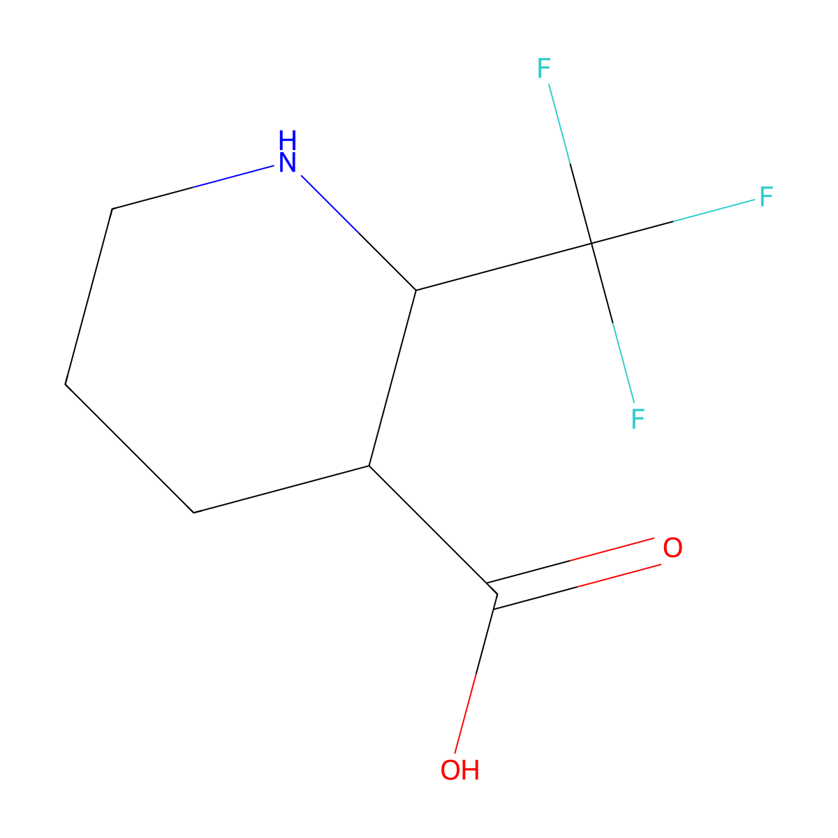 2-(Trifluoromethyl)piperidine-3-carboxylic acid molecular structure, CAS 1240528-93-1