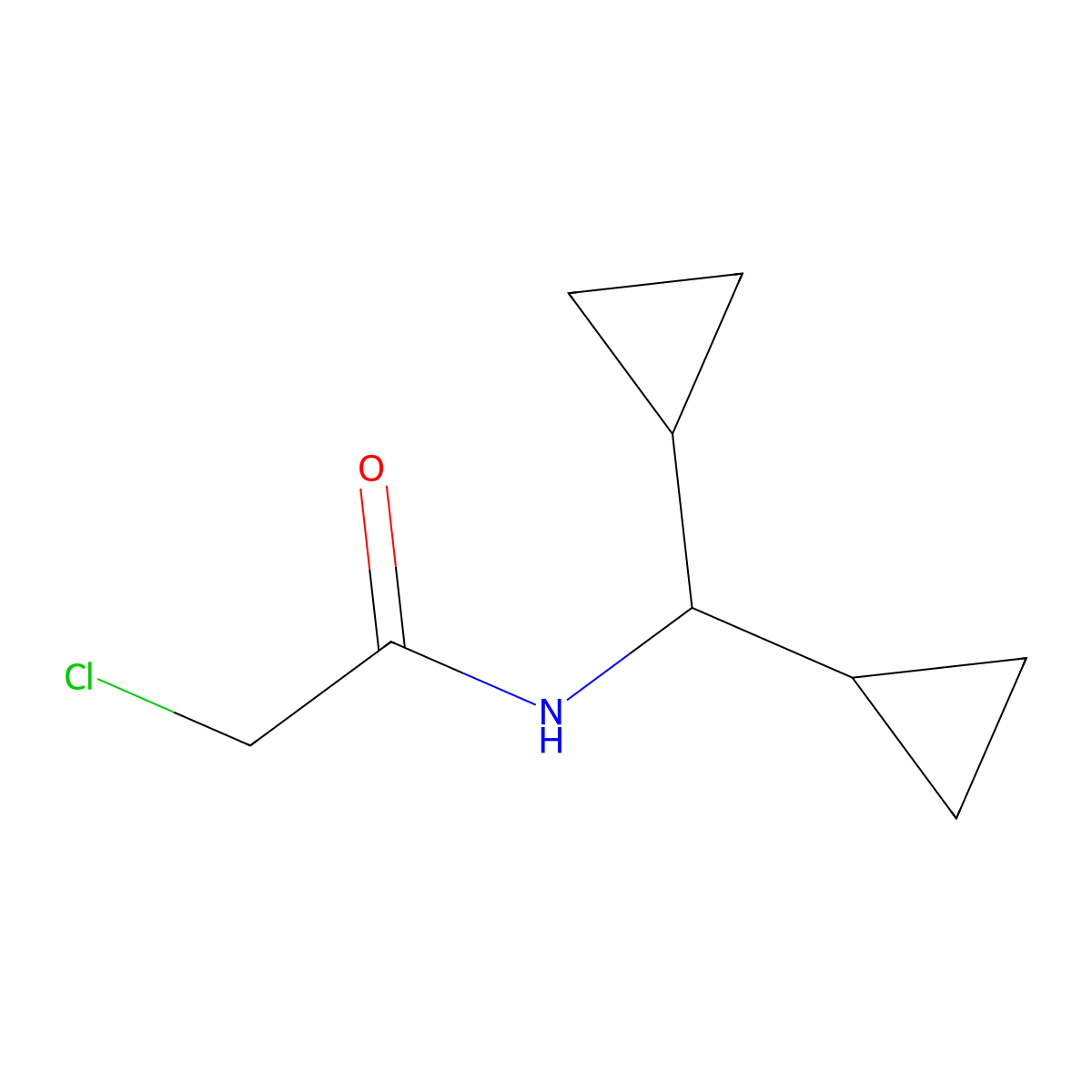 2-chloro-N-(dicyclopropylmethyl)acetamide molecular structure, CAS 1240528-98-6