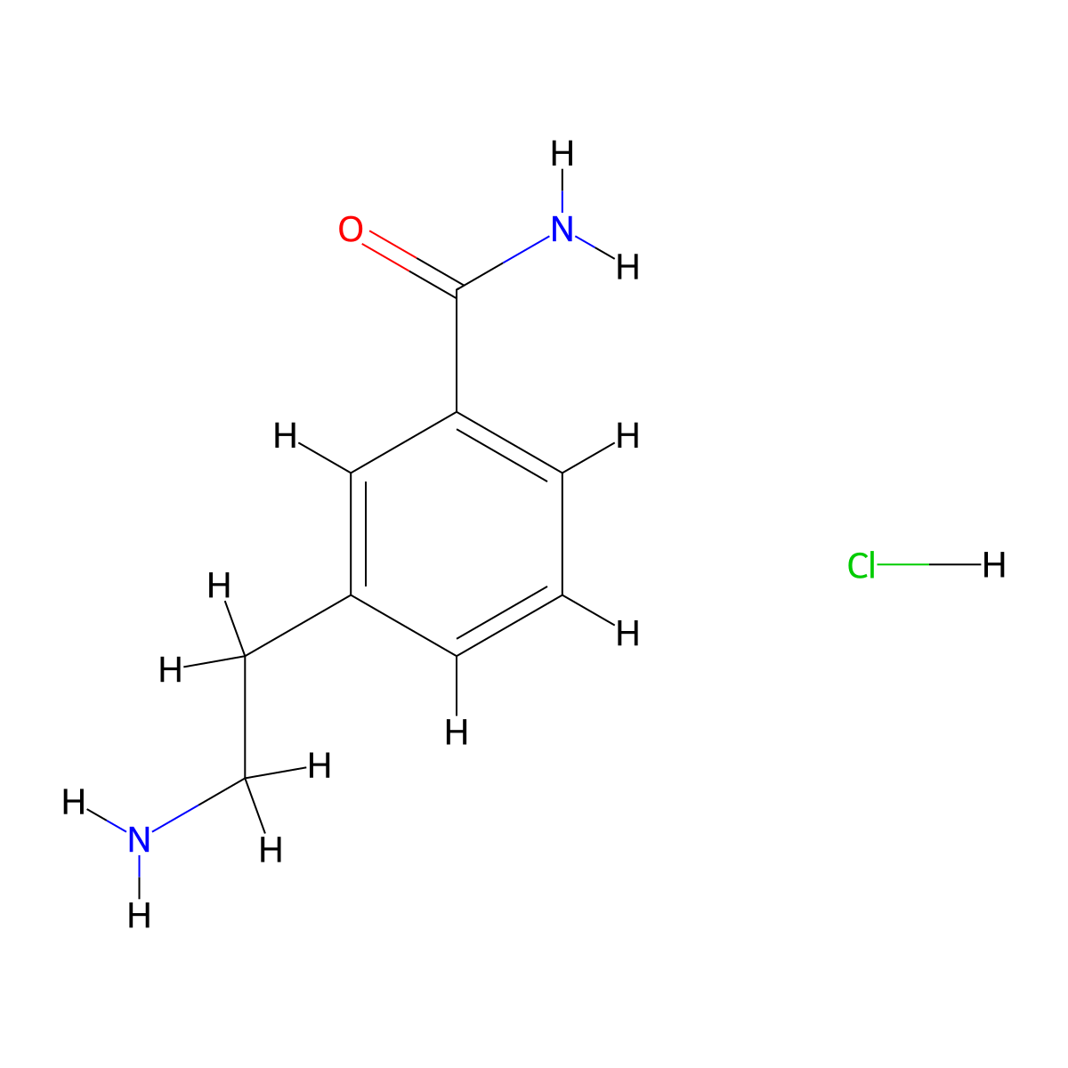 3-(2-Aminoethyl)benzamide hydrochloride molecular structure, CAS 1240528-99-7
