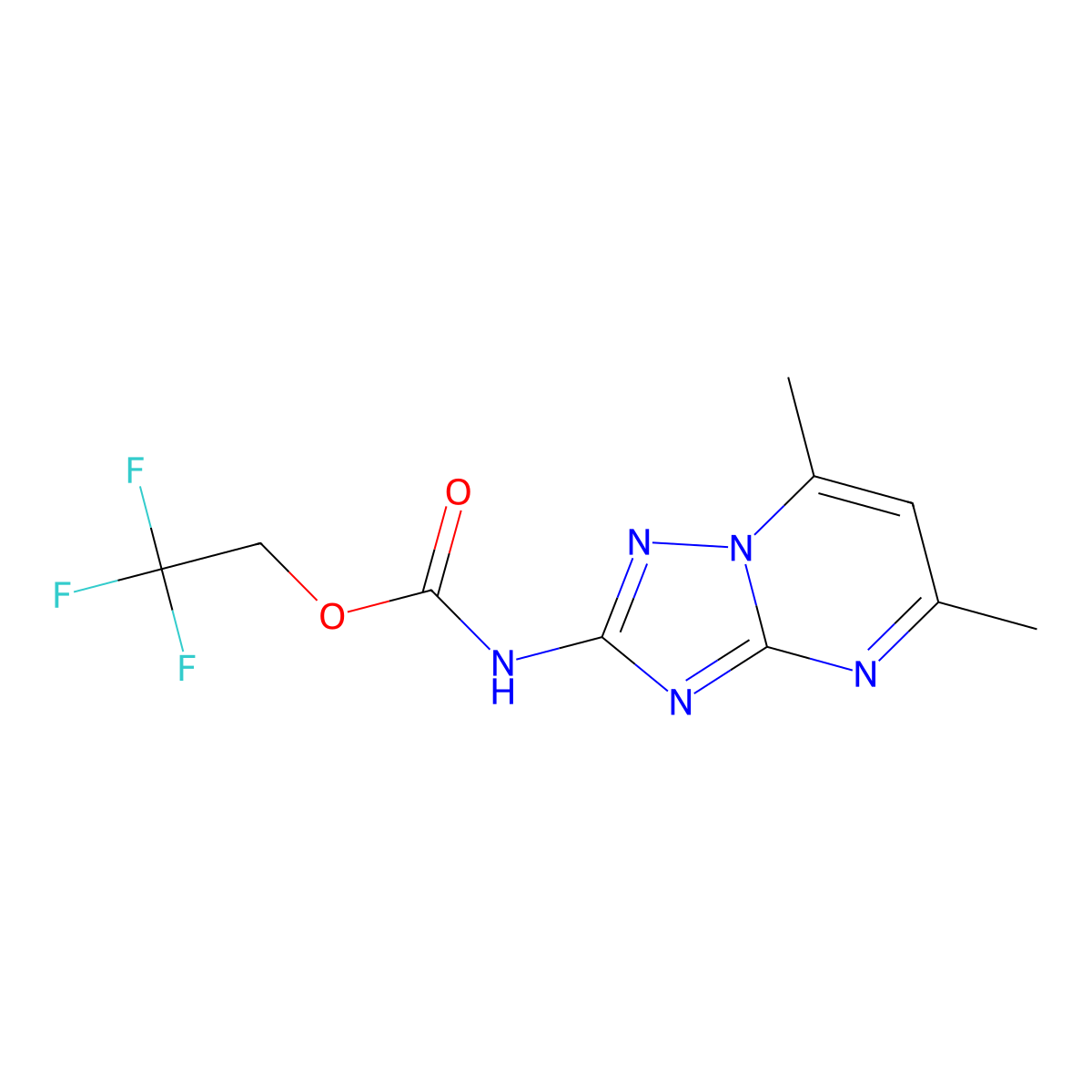 2,2,2-trifluoroethyl N-{5,7-dimethyl-[1,2,4]triazolo[1,5-a]pyrimidin-2-yl}carbamate molecular structure, CAS 1240529-08-1
