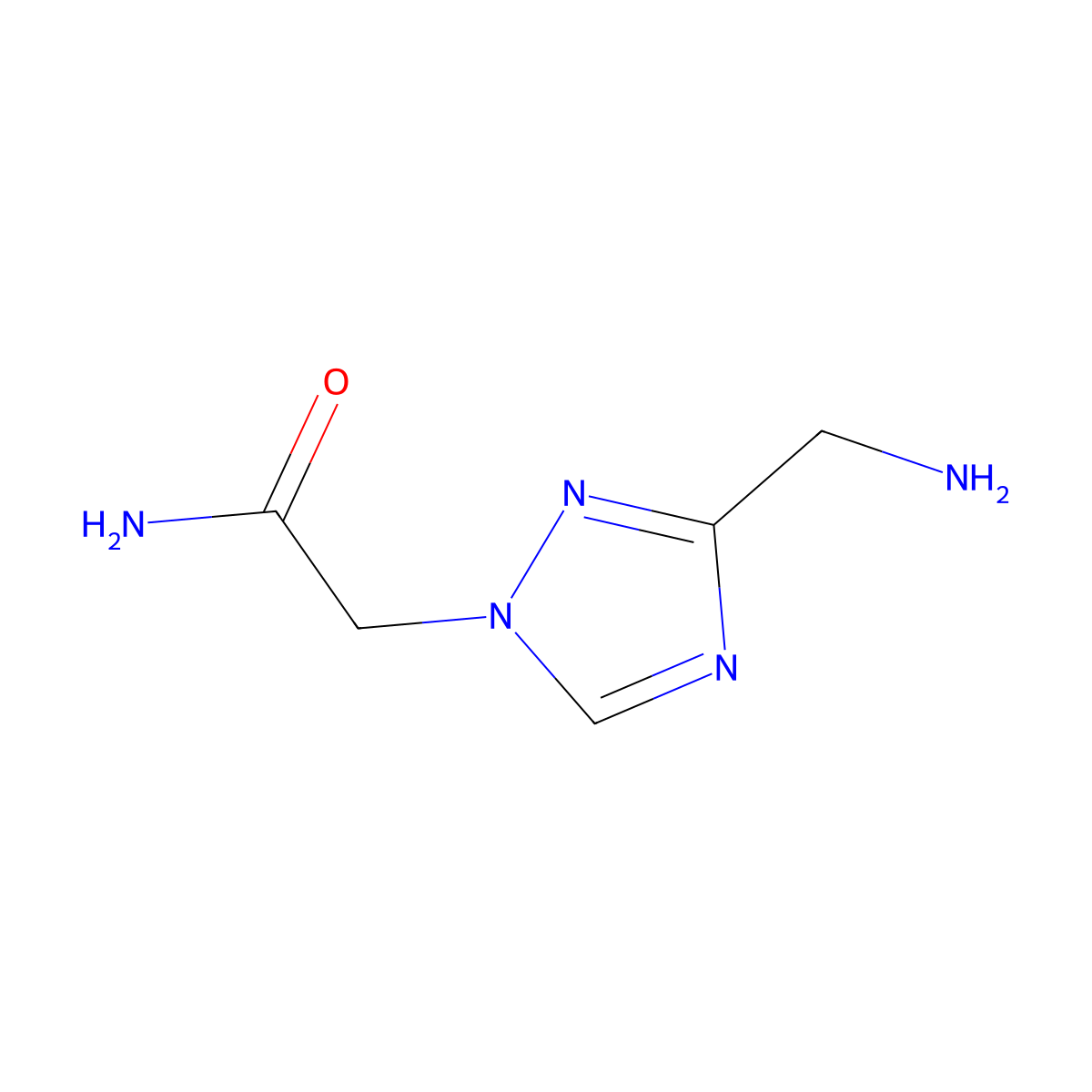 2-[3-(aminomethyl)-1H-1,2,4-triazol-1-yl]acetamide molecular structure, CAS 1240529-09-2