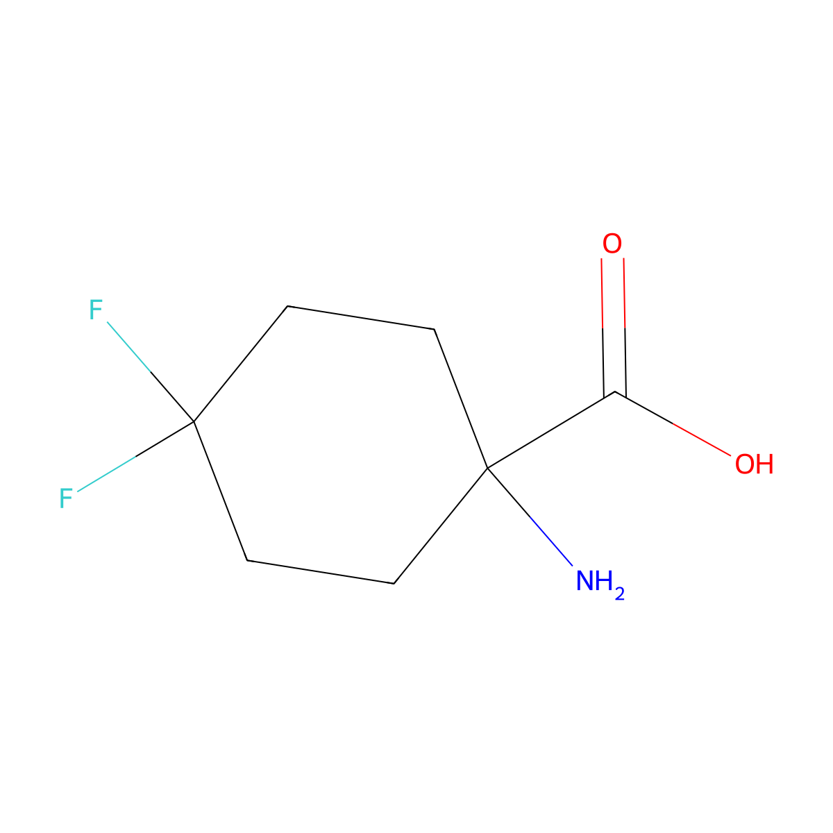 1-Amino-4,4-difluorocyclohexanecarboxylic acid molecular structure, CAS 1240529-10-5
